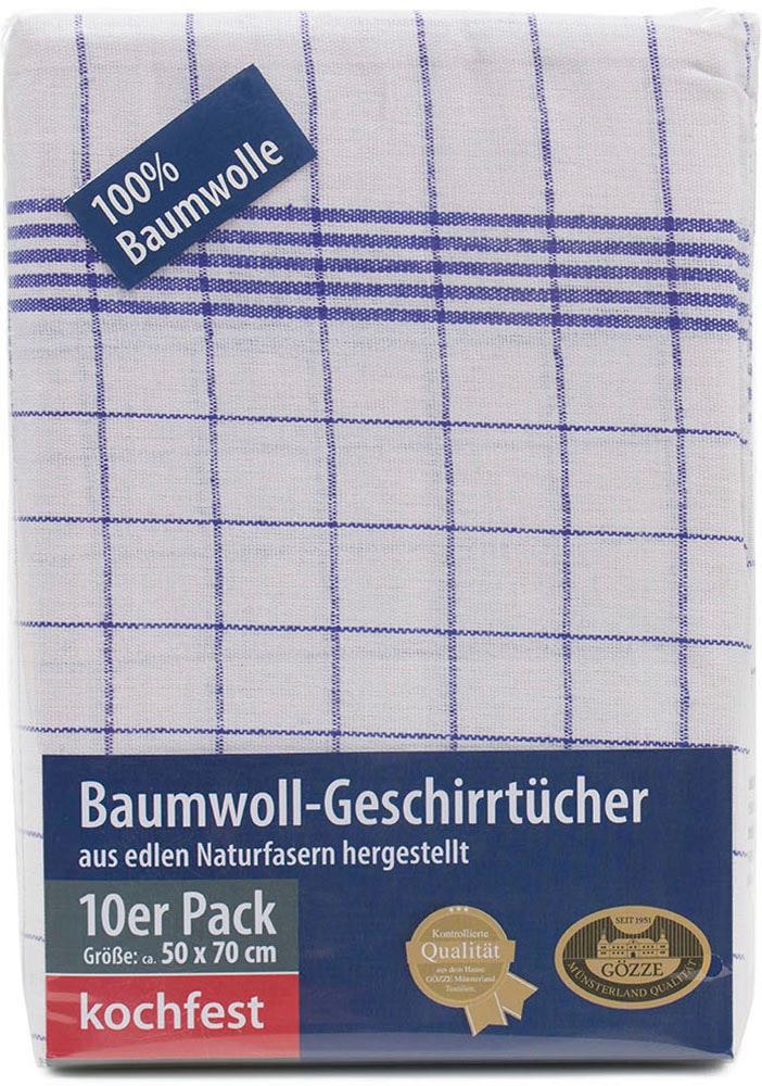 Gözze Geschirrtuch »Geschirrtücher, Des. 60041 Karo«, (Set, 10 tlg.), aus 100% Baumwolle