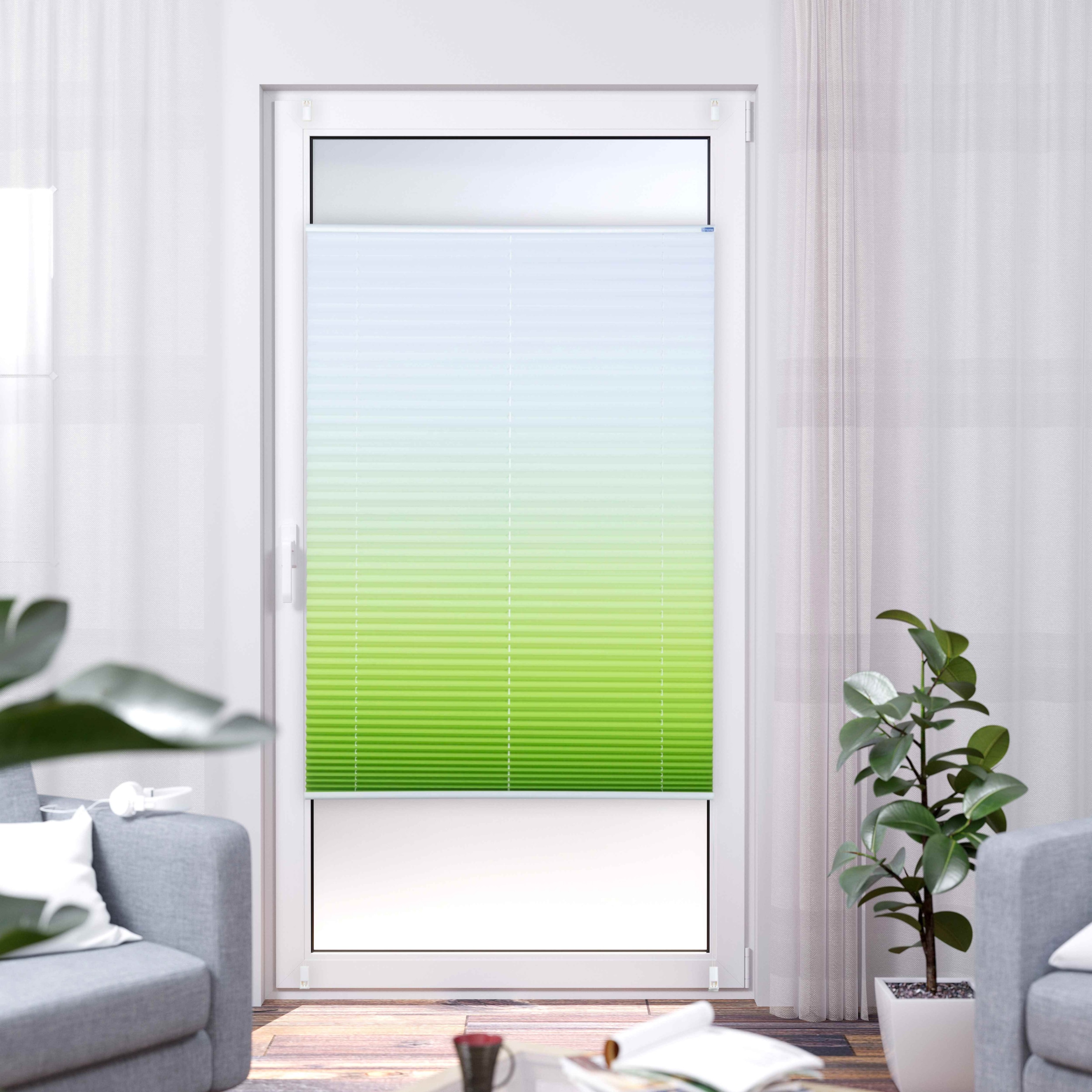 K-HOME Plissee »Farbverlauf Sunrise«, Lichtschutz, ohne Bohren, verspannt günstig online kaufen