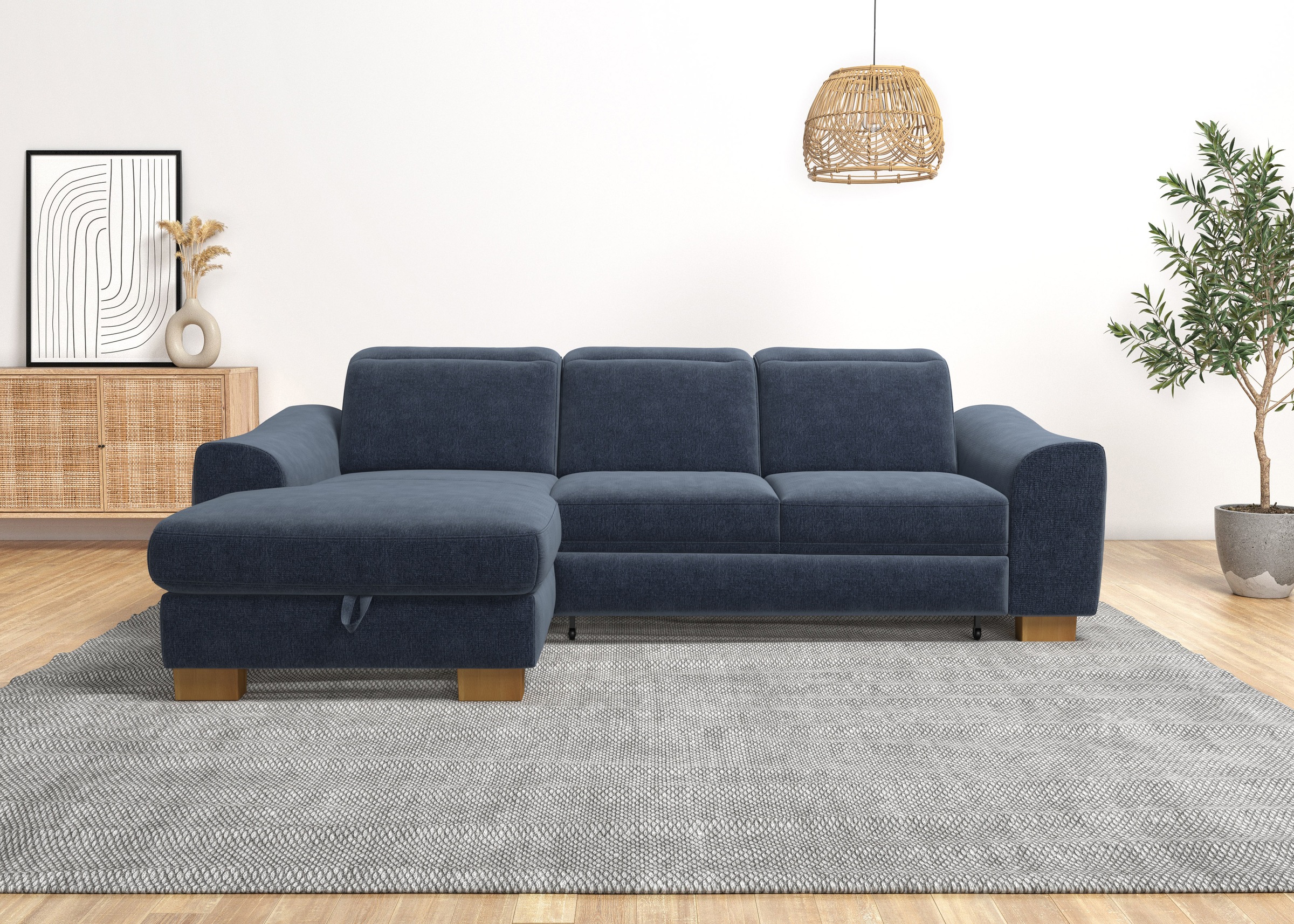 Home affaire Ecksofa »Dundee L-Form«, wahlweise mit Kopfteilverstellung und zusätzlich mit Bettfunktion