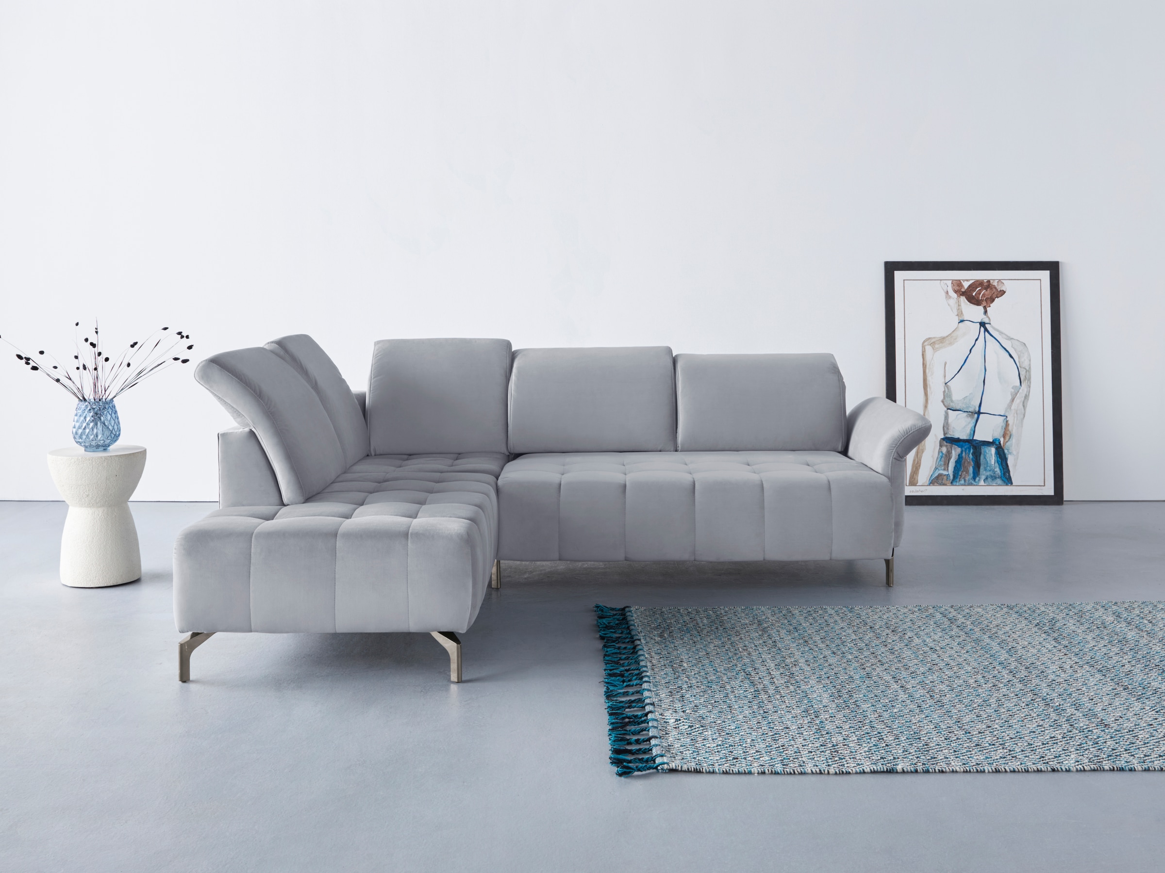 Home affaire Ecksofa »Fresh L-Form« Federkern, wahlweise Kopfteilverstellun günstig online kaufen