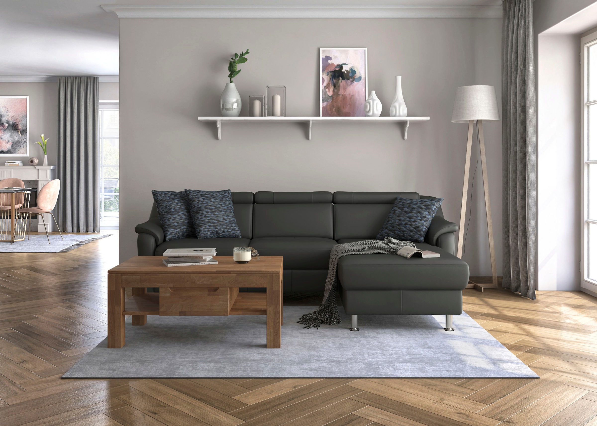 sit&more Ecksofa »Freetown L-Form«, inklusive Kopfteilverstellung und komfortablem Federkern