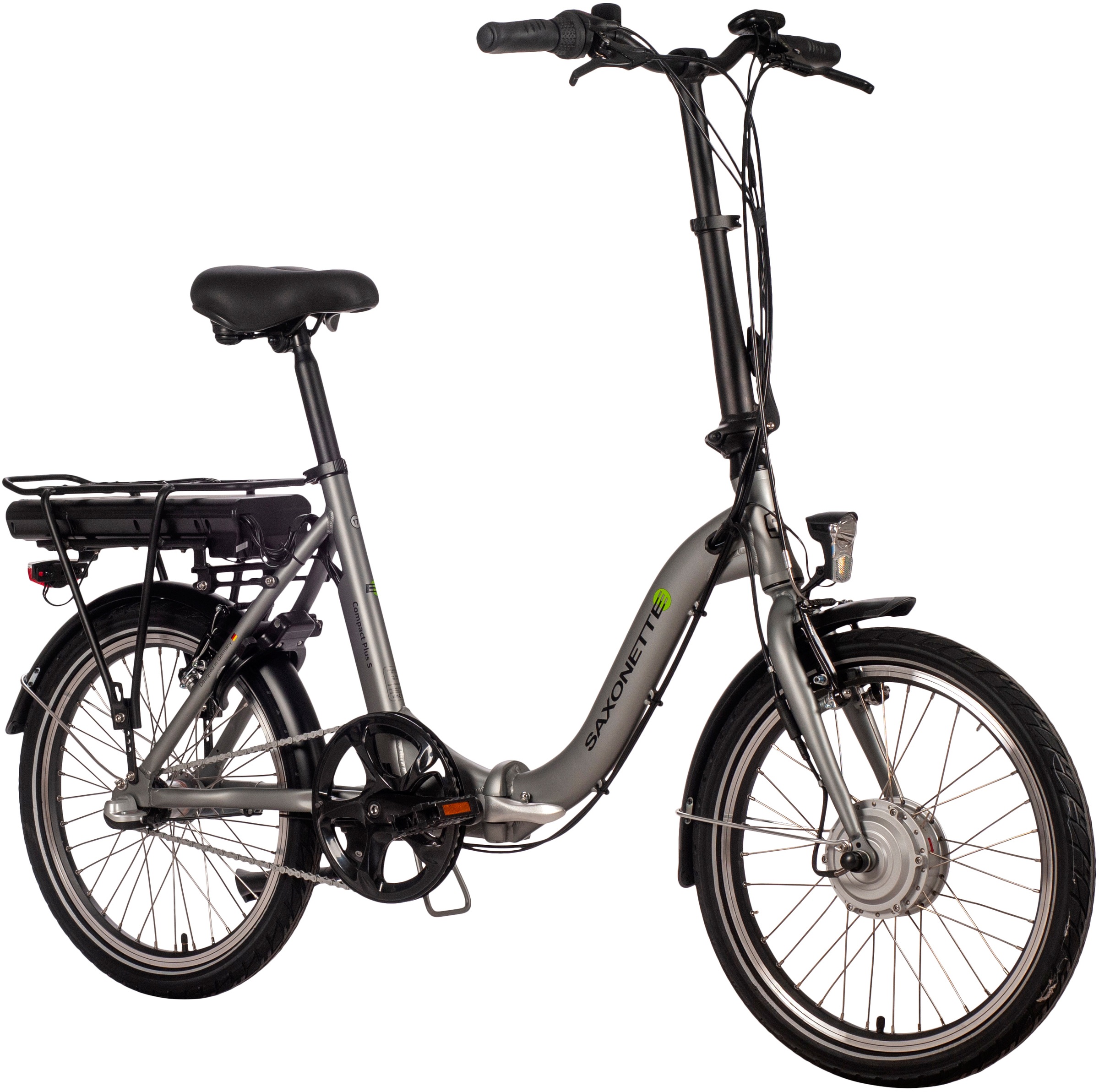 SAXONETTE E-Bike »Compact Plus S«, 3 Gang, Frontmotor 250 W, (mit Akku-Ladegerät), Pedelec, Elektrofahrrad für Damen u. Herren