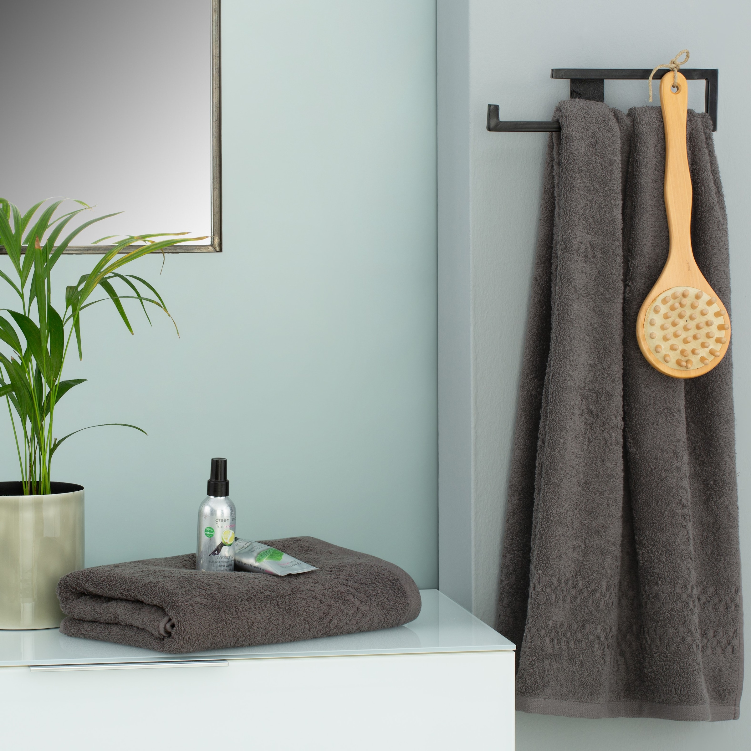 my home Duschtücher »Regona, Duschtücher (70x140cm), flauschig und weich, 500 gr/m²«, (Set, 2 St.), Premium Handtücher mit Bordüre, Handtuch-Set, 100% Baumwolle