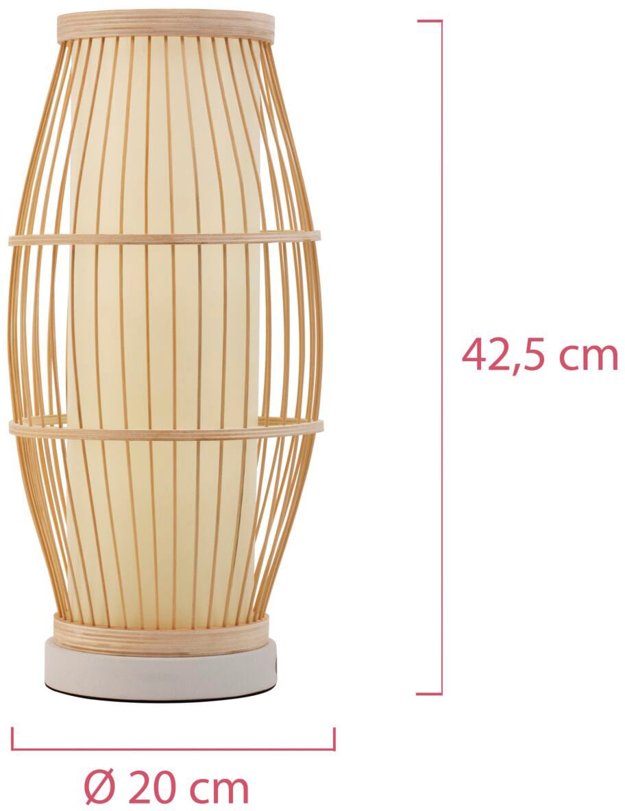 Pauleen Tischleuchte »Woody Passion max20W Beige 230V Bambus/Kunststoff«, 1 flammig, Leuchtmittel E27 | ohne Leuchtmittel, E27
