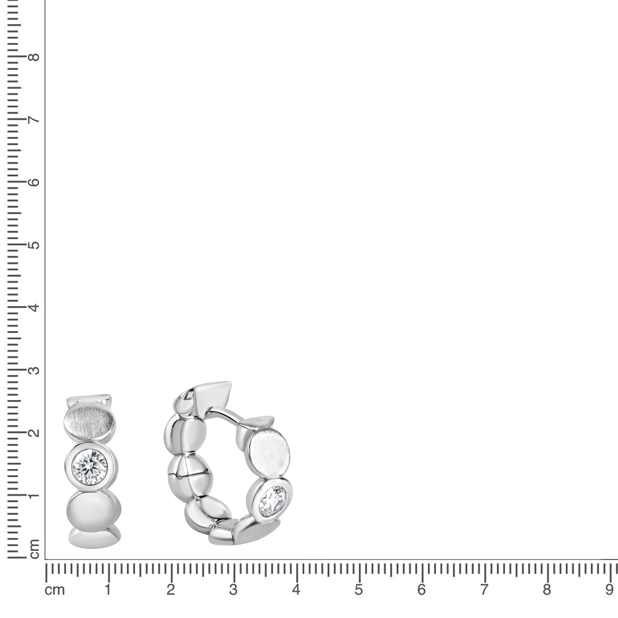 Vivance Paar Creolen »925/- Sterling Silber rhodiniert glanz/matt Zirkonia«