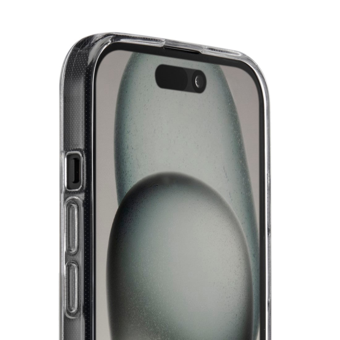 Hama Handyhülle »Handyhülle „Always Clear“ für iPhone 15 (kratzfest, ohne Vergilben)«, Apple iPhone 15, Anti-Rutsch-Oberfläche und bezogene Seitentasten