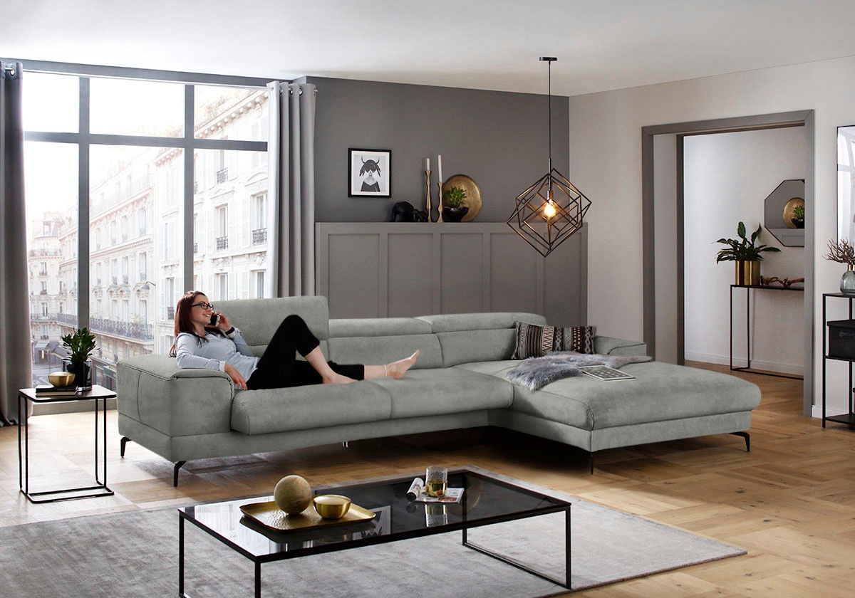 W.SCHILLIG Ecksofa »piedroo, Designsofa mit tollem Sitzkomfort, bequem, L-F günstig online kaufen