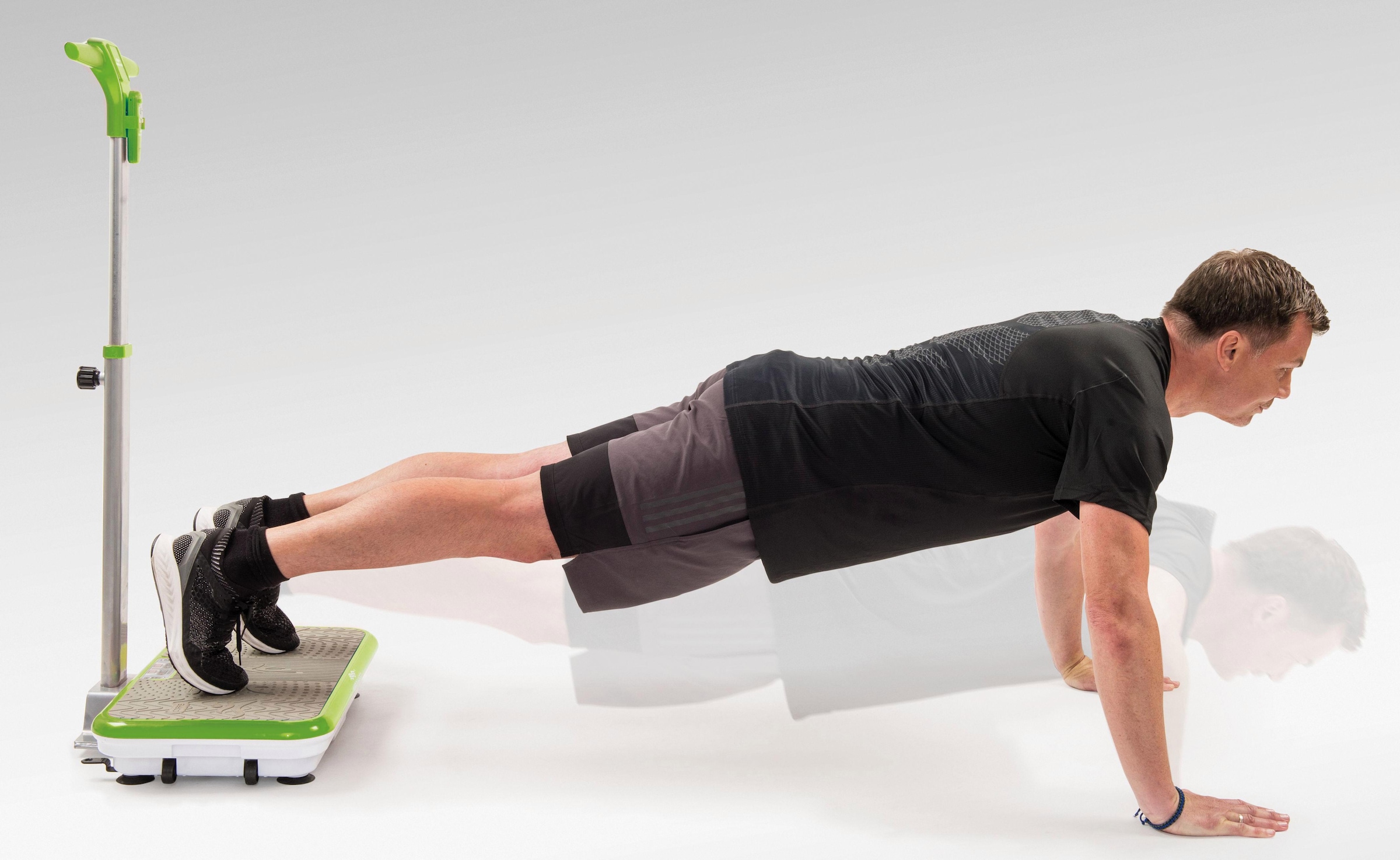 MediaShop Vibrationsplatte »VIBROSHAPER«, 3 Intensitätsstufen, (Set, mit Trainingsbändern), mit abnehmbarer Haltestange