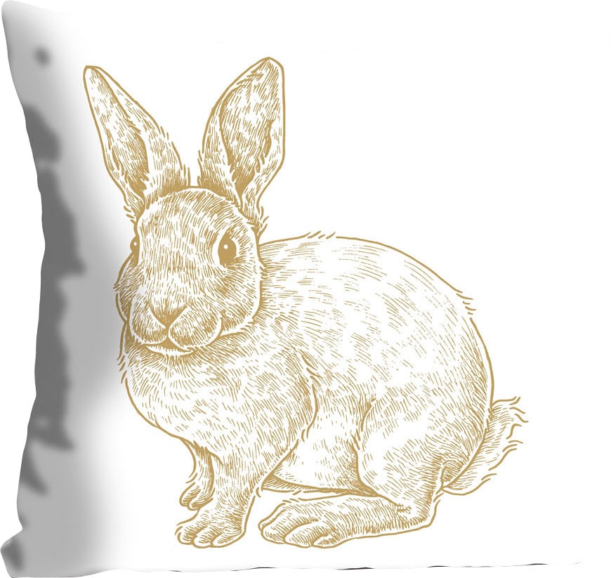 queence Dekokissen »Thorge«, mit einem flauschigen Hasen günstig online kaufen