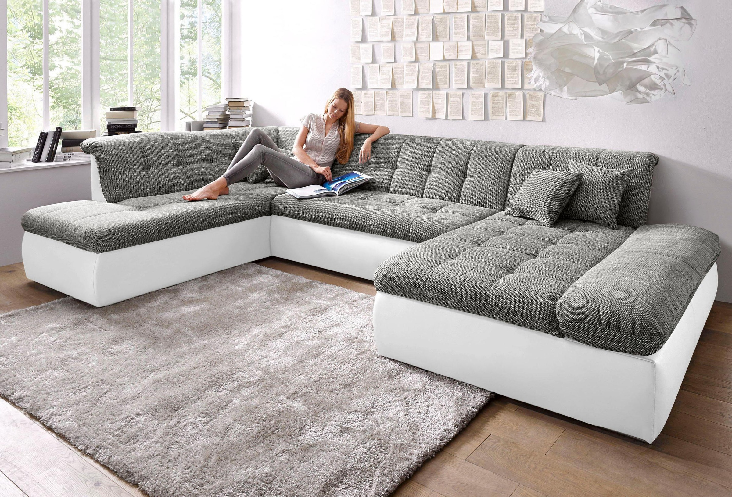 DOMO collection Wohnlandschaft »Moric U-Form, auch in Cord, Breite 353cm, v günstig online kaufen