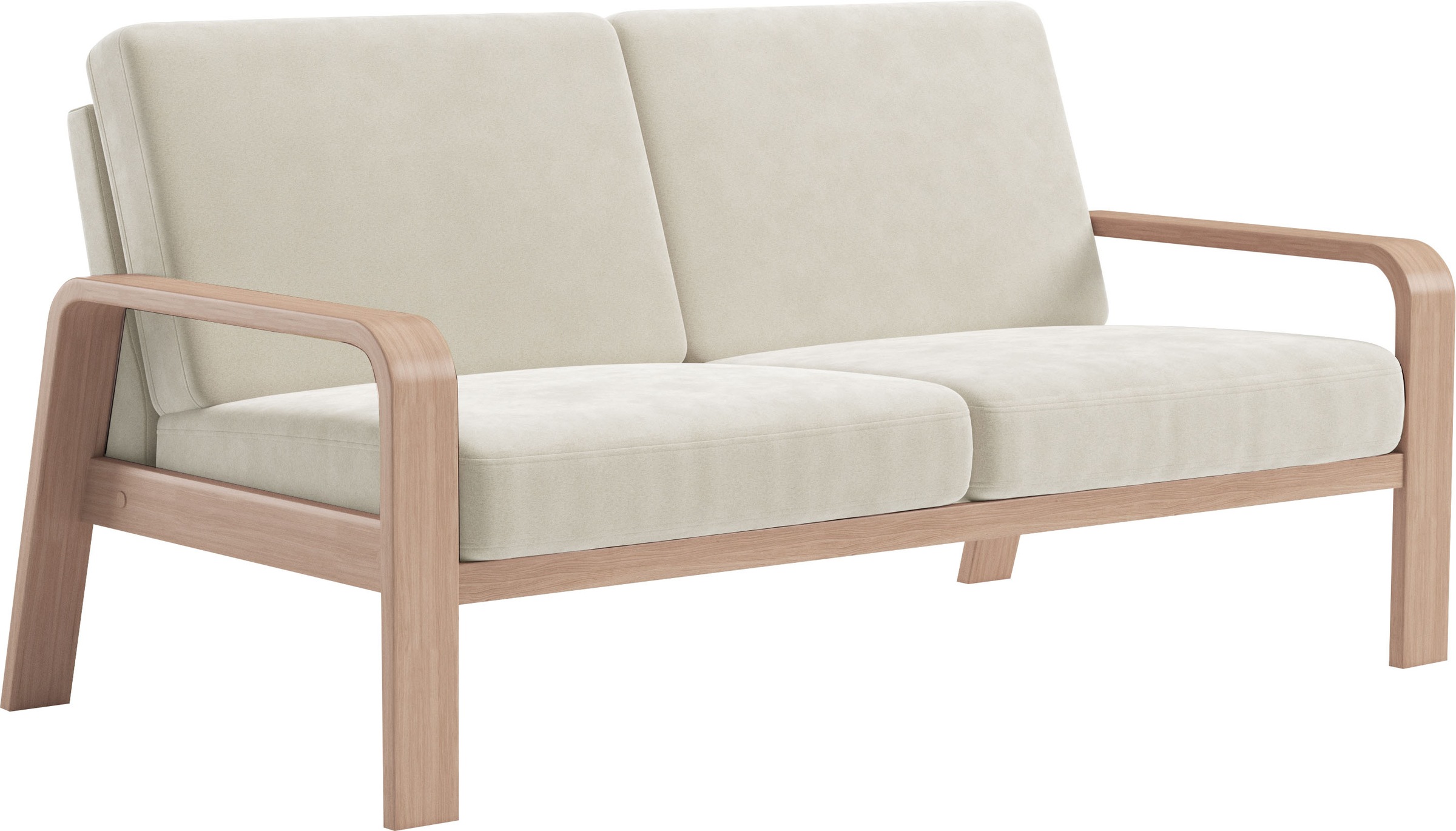 sit&more 2,5-Sitzer »Kolding«, Armlehnen aus Buchenholz in natur, verschiedene Bezüge und Farben