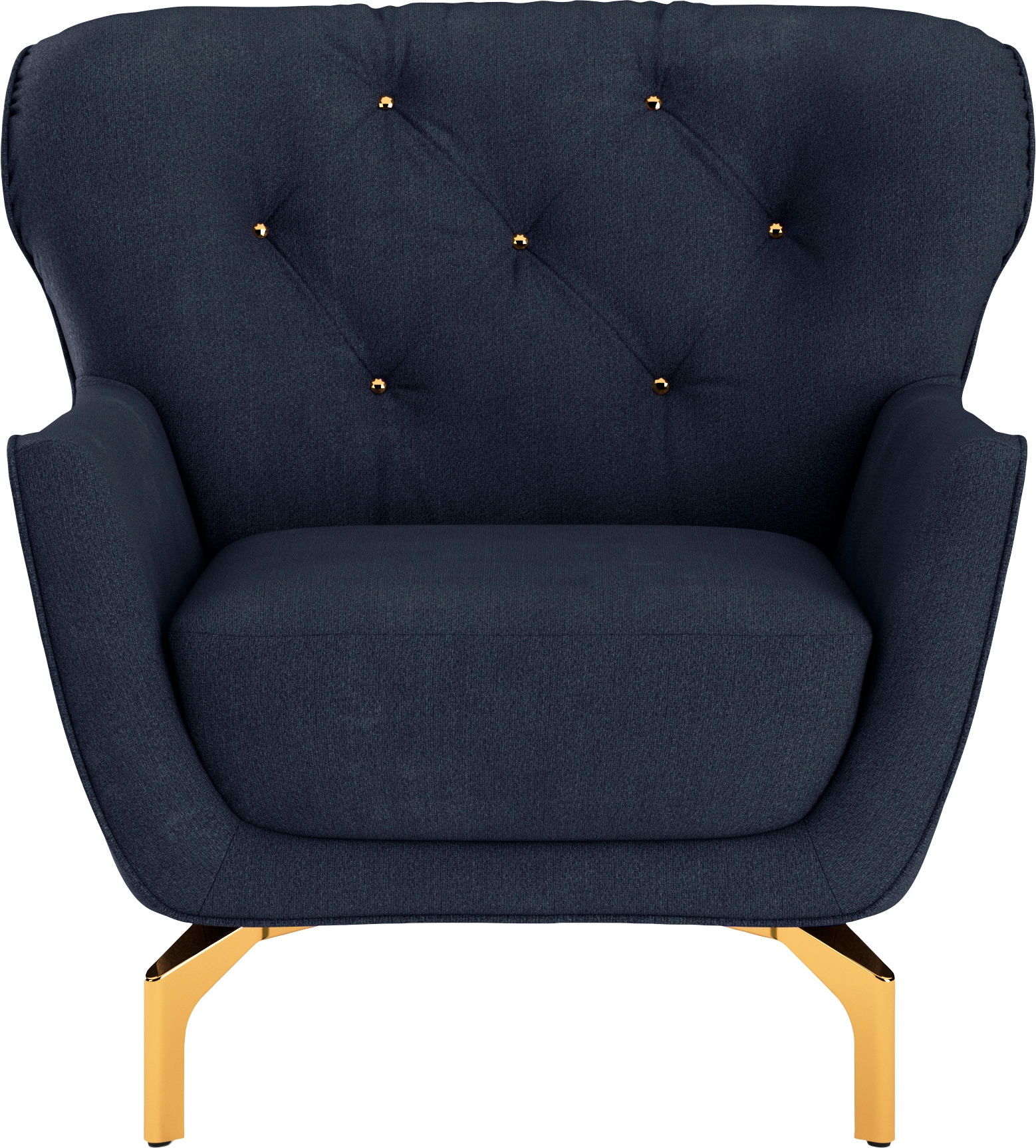 sit&more Sessel »Orient 3«, inkl. 1 Zierkissen mit Strass-Stein, goldfarben günstig online kaufen