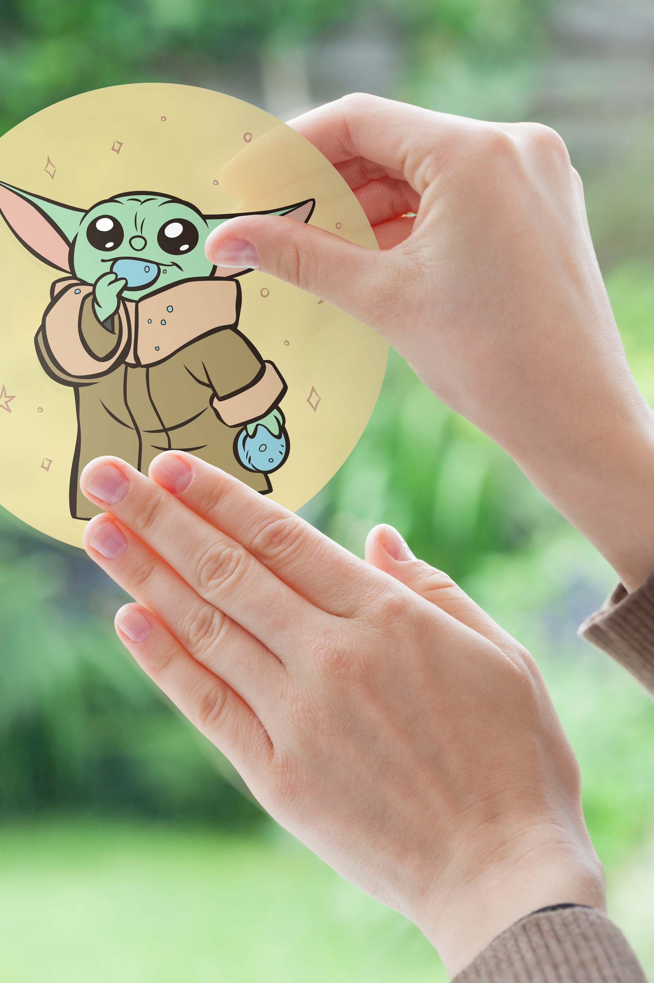Komar Fensterdekoration »Fenstersticker - Grogu - Padawan Bubbles  - Größe 30 x 30 cm, 2 Bogen«