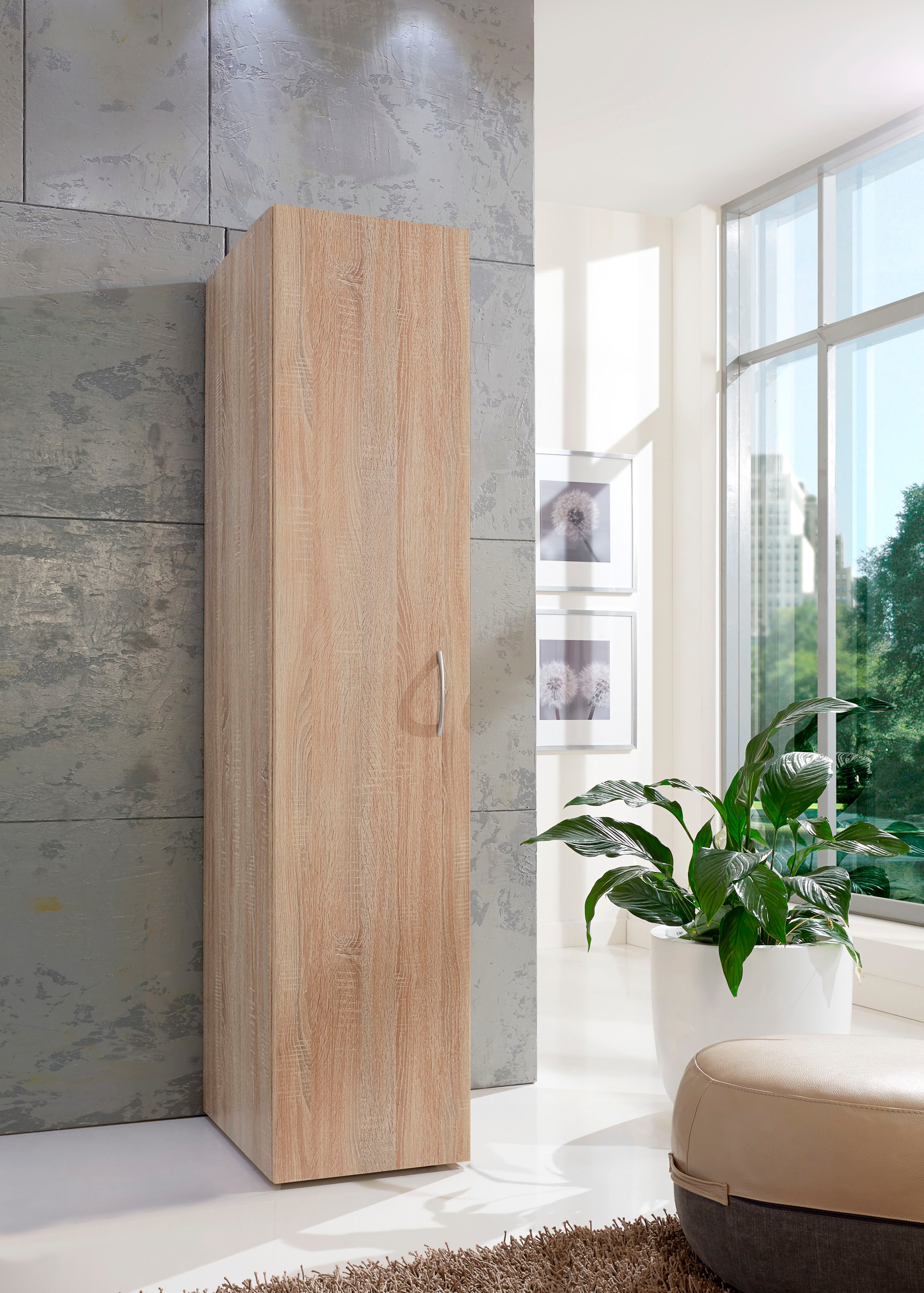 Schrank klein 50x185x40 MULTIRAUMKONZEPT Eiche Sägerau NB günstig online kaufen