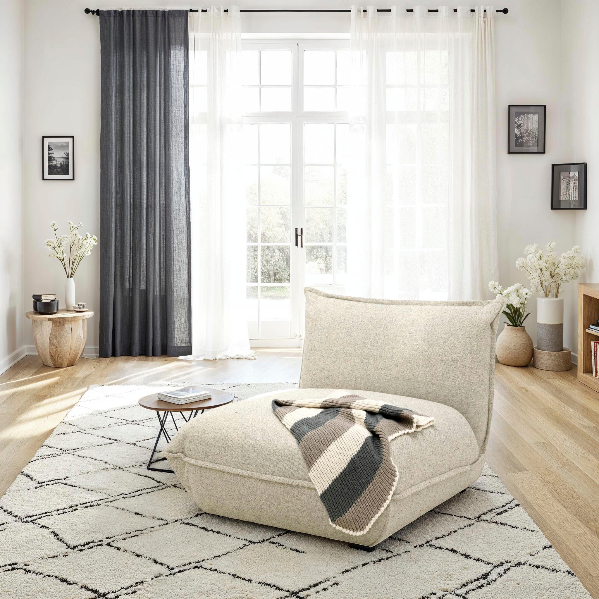 DOMO collection Sessel »Nantes Loungesessel, Wohlfühlsessel mit 360° Drehfunktion«, hochwertig gepolstert mit Federkern, Struktur, beige-petrol