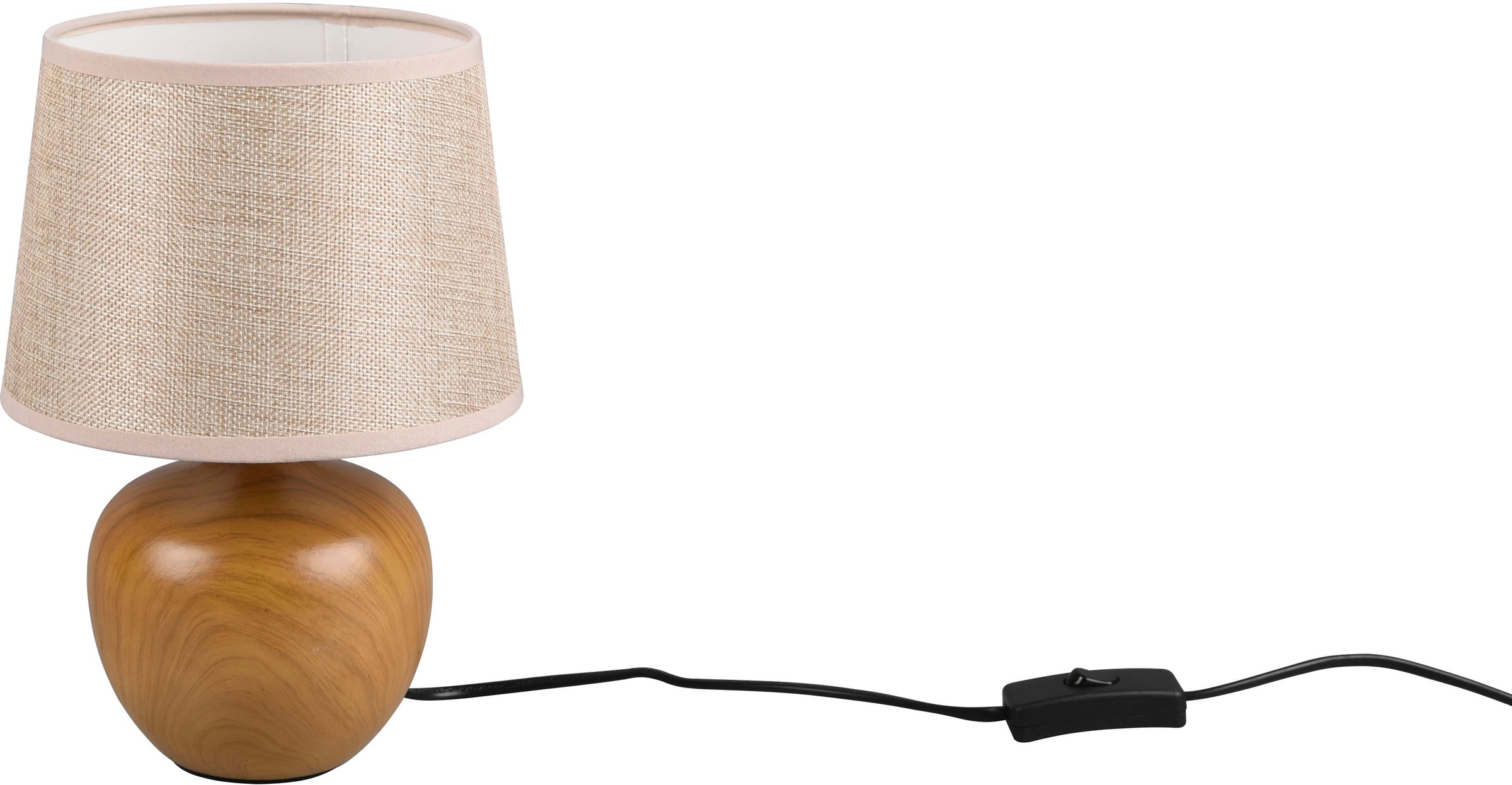 TRIO Leuchten Schreibtischlampe »Luxor«, Keramik Tischleuchte in Holzoptik, günstig online kaufen