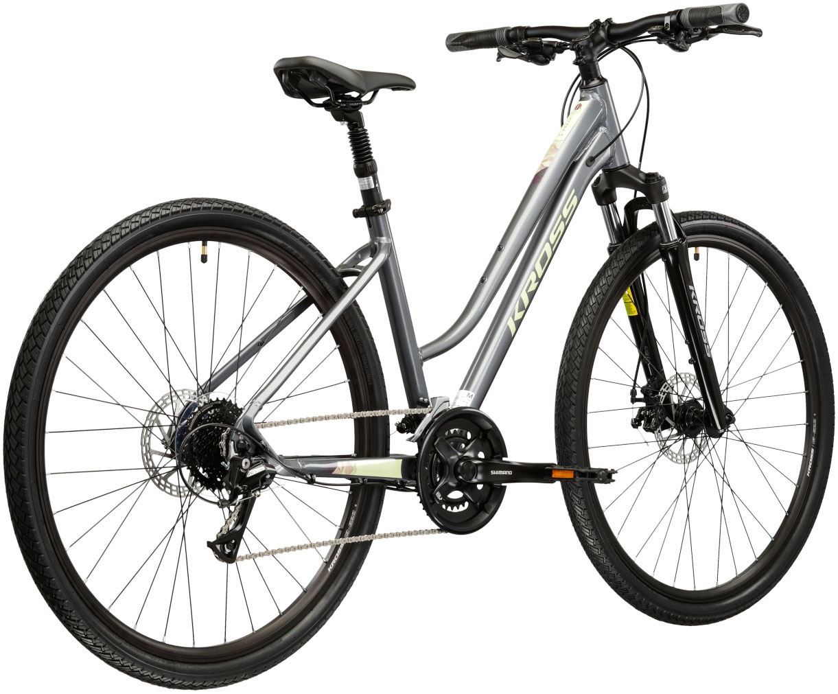 Kross Crossrad »Crossrad Damen 28" Evado 3.0 grau 16 Gänge« 16 Gang Shimano ACERA M3020 Schaltwerk Kettenschaltung