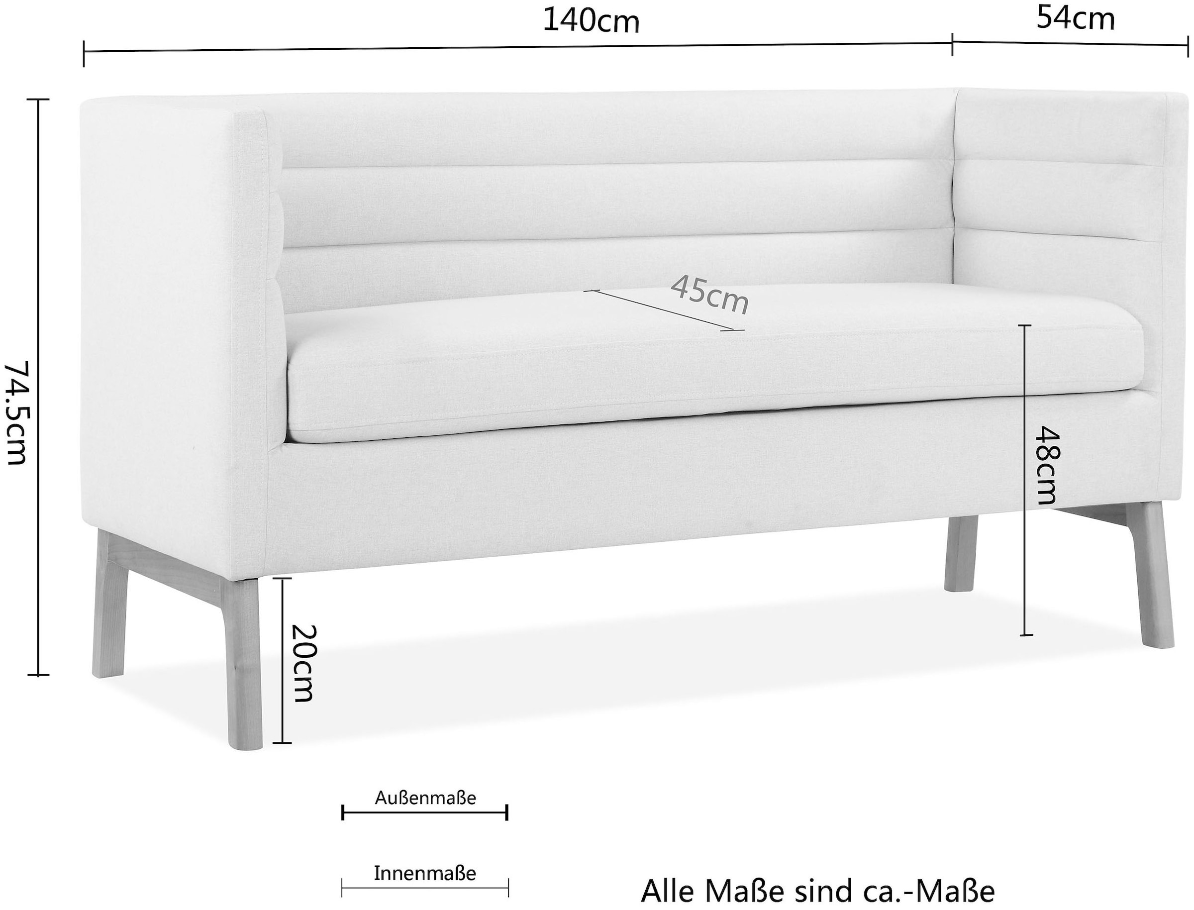 LeGer Home 4 cm In auf Sitzhöhe Raten Sitzbank »Isaline«, 3 Breiten, Gercke by und bestellen Lena Farben 48