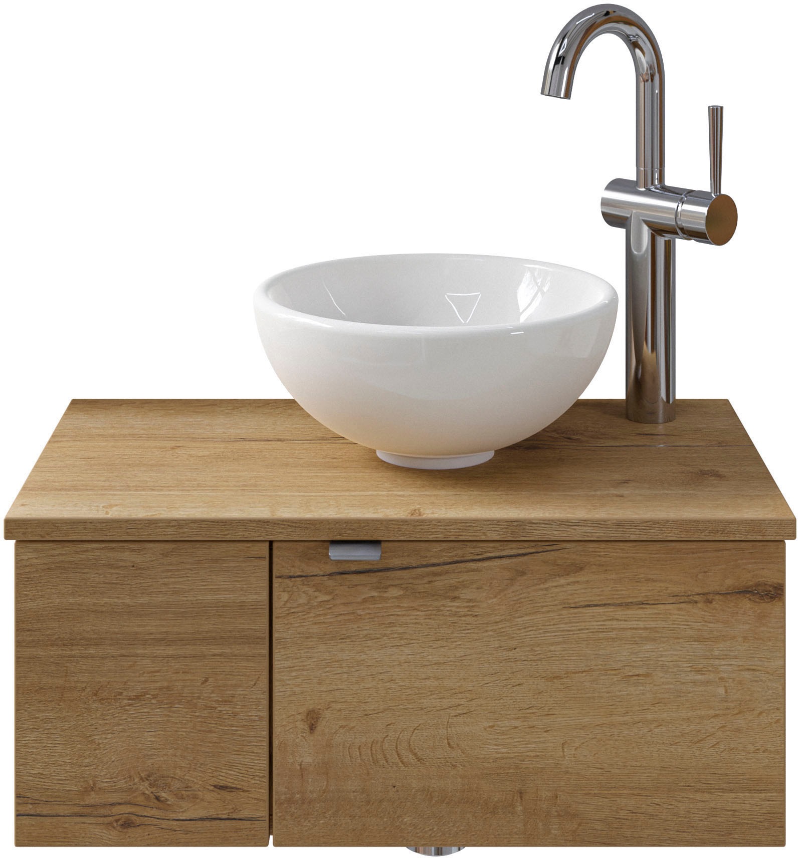 Saphir Waschtisch »Serie 6915 Waschschale mit Unterschrank für Gästebad, Gäste WC«, 61 cm breit, 2 Türen, offenes Fach, kleine Bäder, ohne Armatur