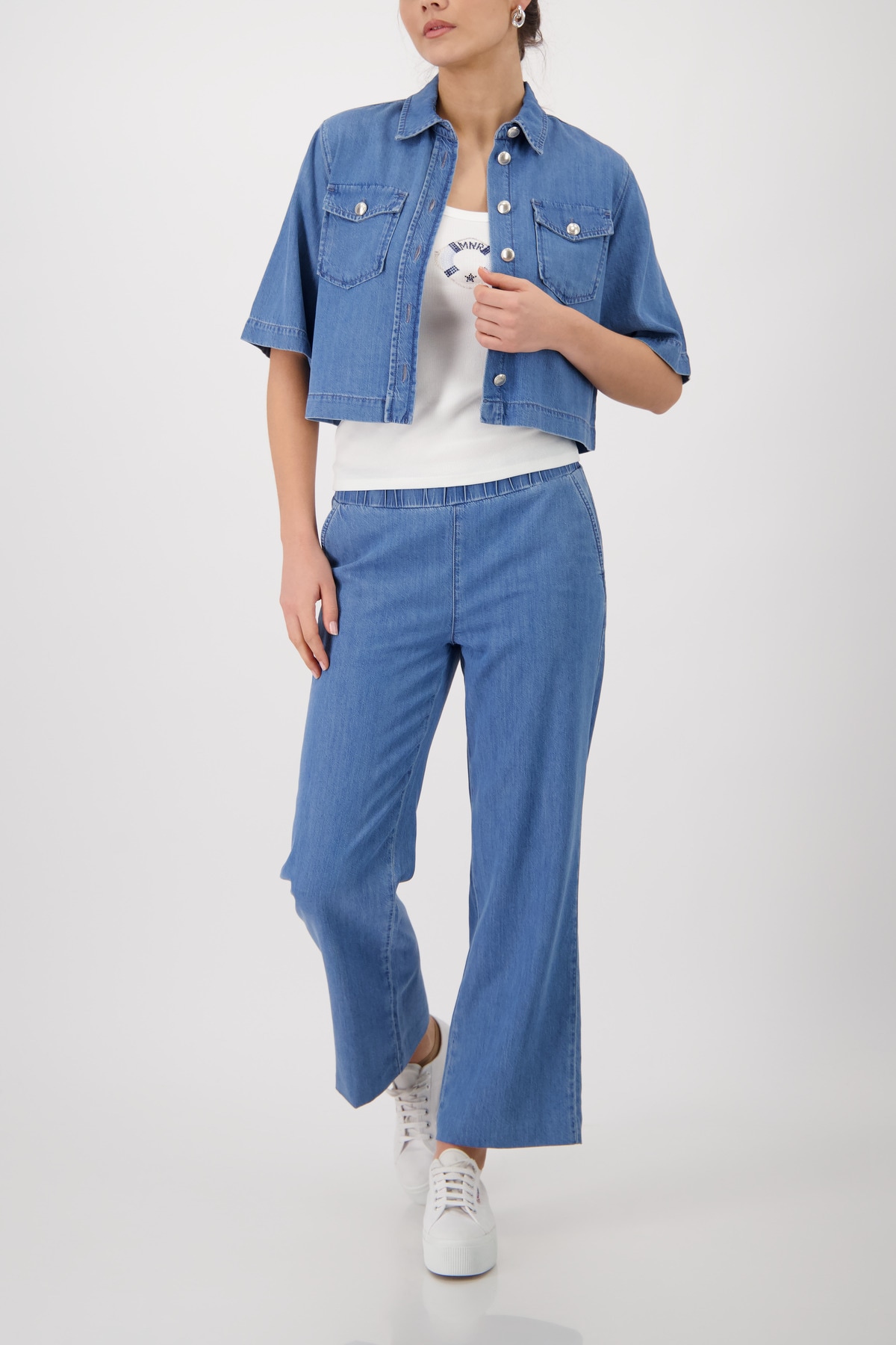 Monari Jeansjacke ohne Kapuze Regular fit mit Pattentaschen