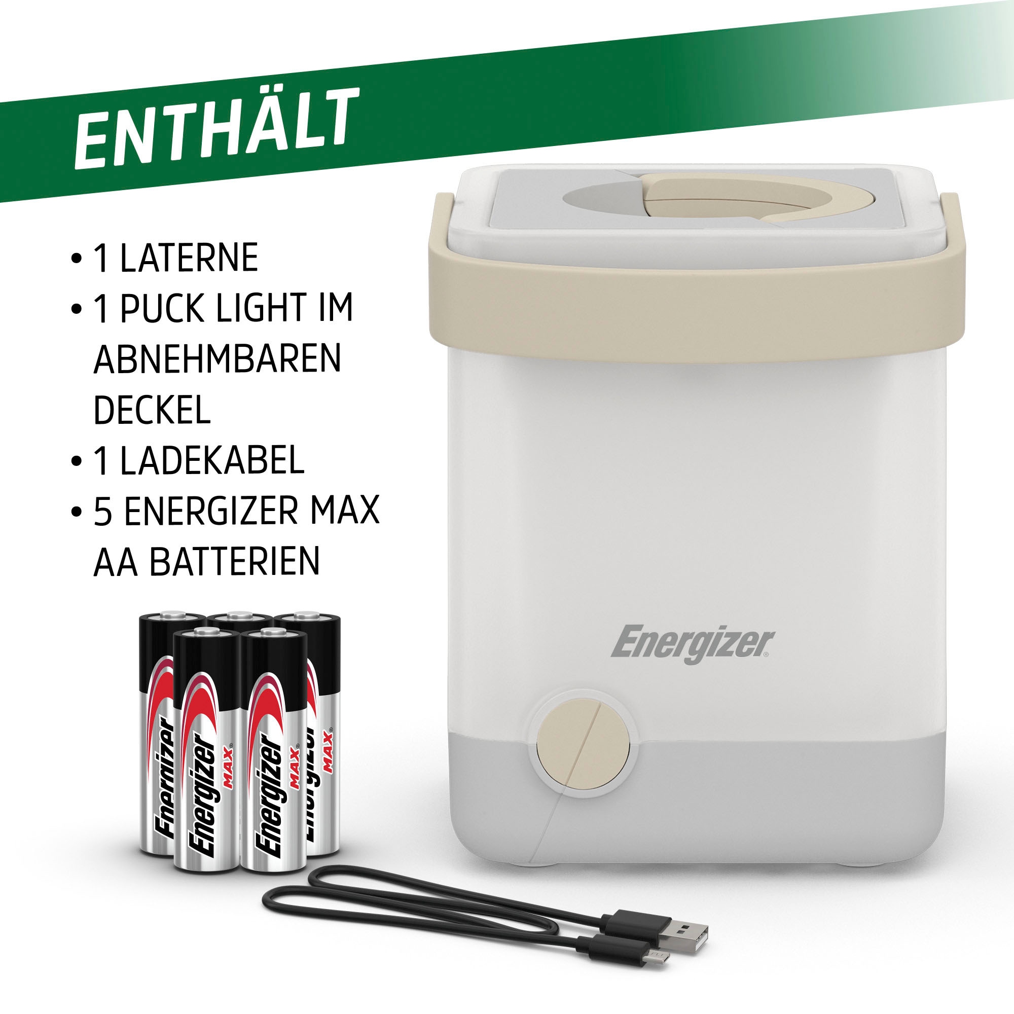 Energizer Laterne »Hybrid Power Light Cube«, Camping-Outdoorlampe/Leuchte/Laterne