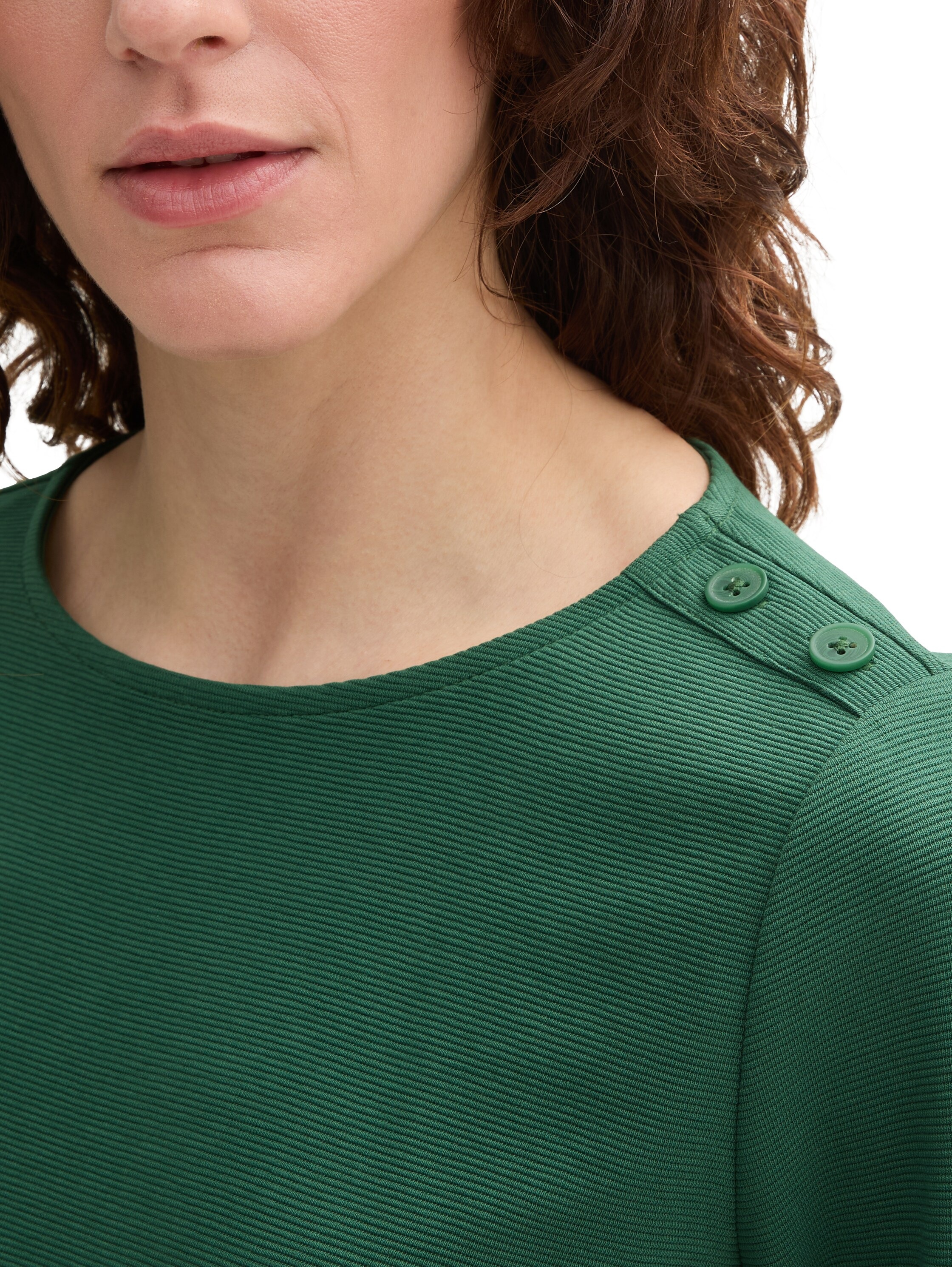 TOM TAILOR Langarmshirt, mit Knöpfen an der Schulter