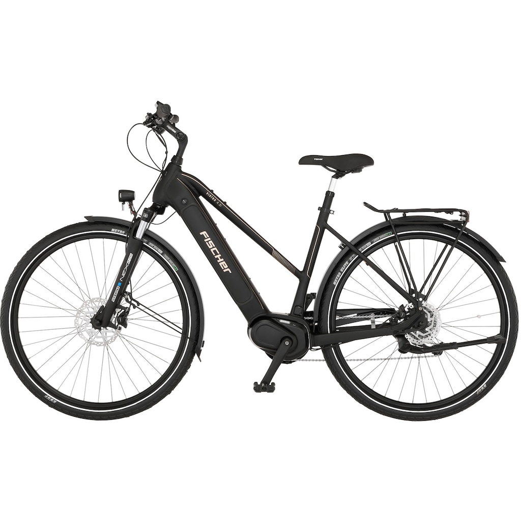 FISCHER Fahrrad E-Bike »VIATOR 4.2i 711«, 9 Gang, Shimano, Acera, Mittelmotor 250 W, (mit Faltschloss)