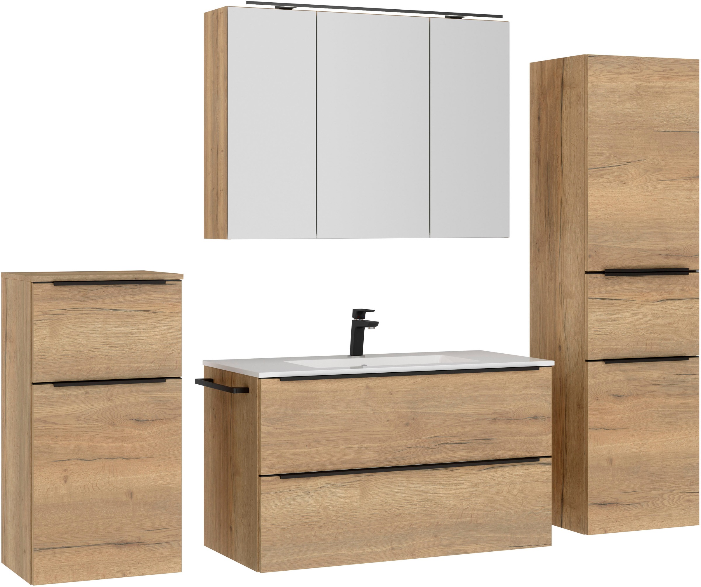 nobilia® Badmöbel-Set »Levere«, (4 St., vormontiert, mit Soft-Close), inkl. günstig online kaufen