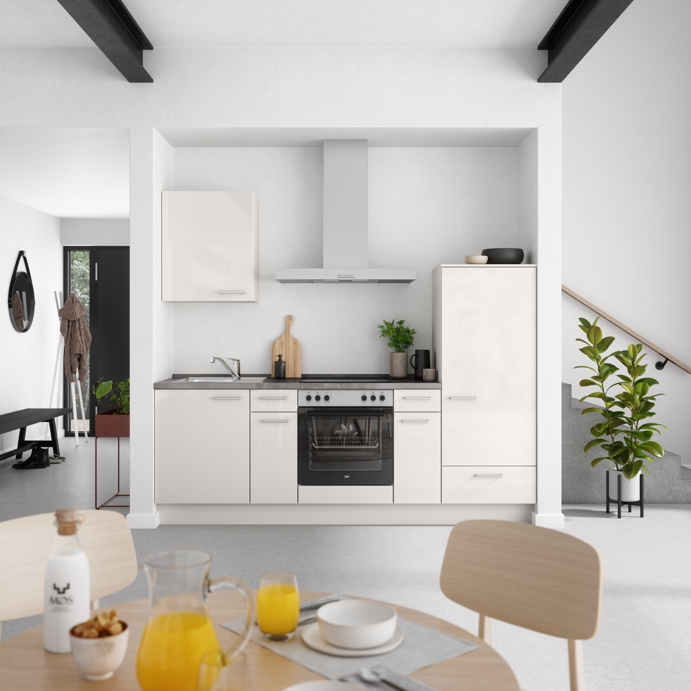 nobilia® Küchenzeile »"Flash I"« vormontiert, Ausrichtung wählbar, Breite 240 cm, wahlw. mit E-Geräten