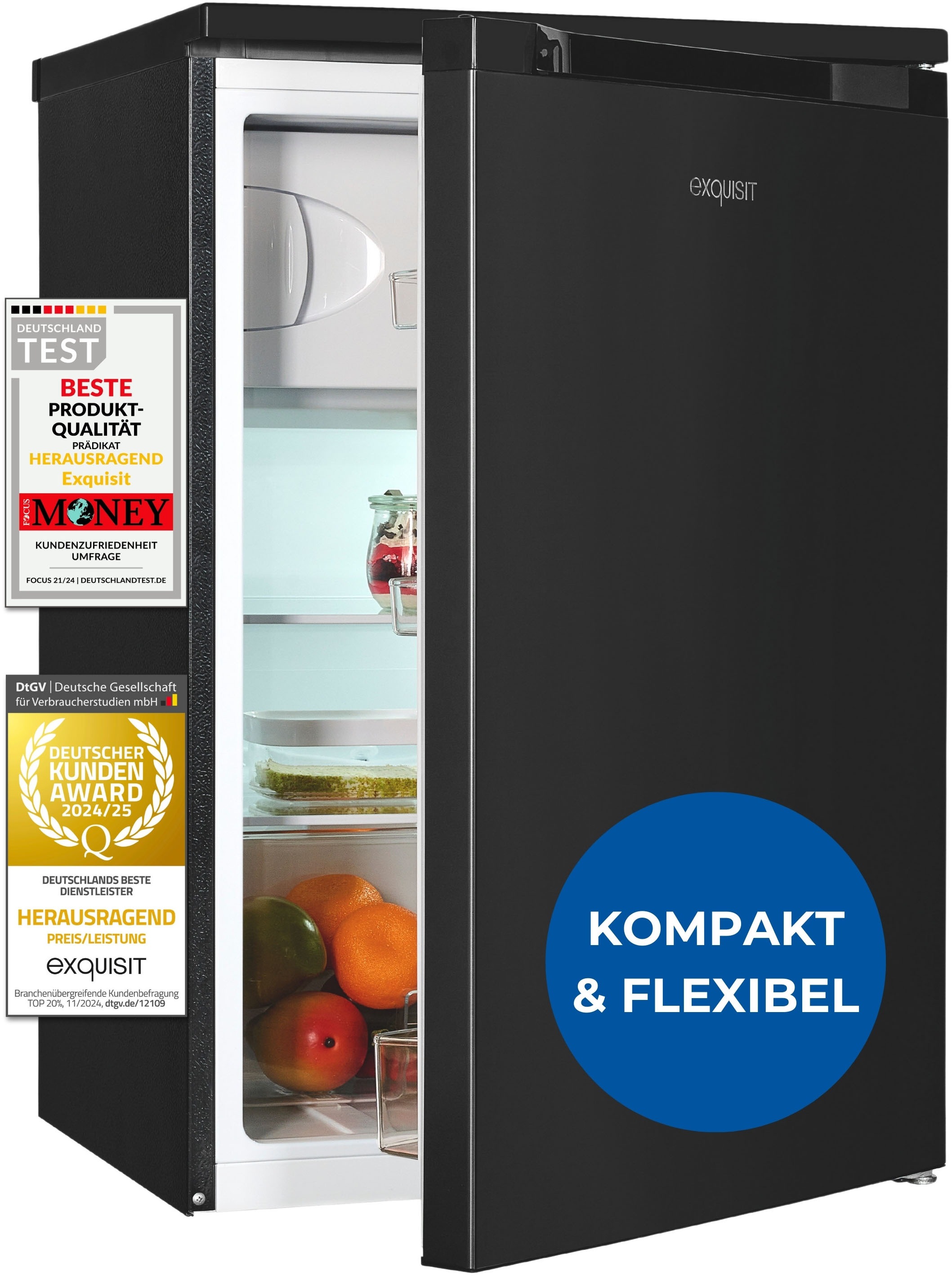 exquisit Kühlschrank KS15-4-051C inoxlook-az »KS15-4-051C inoxlook-az« 84,5 günstig online kaufen