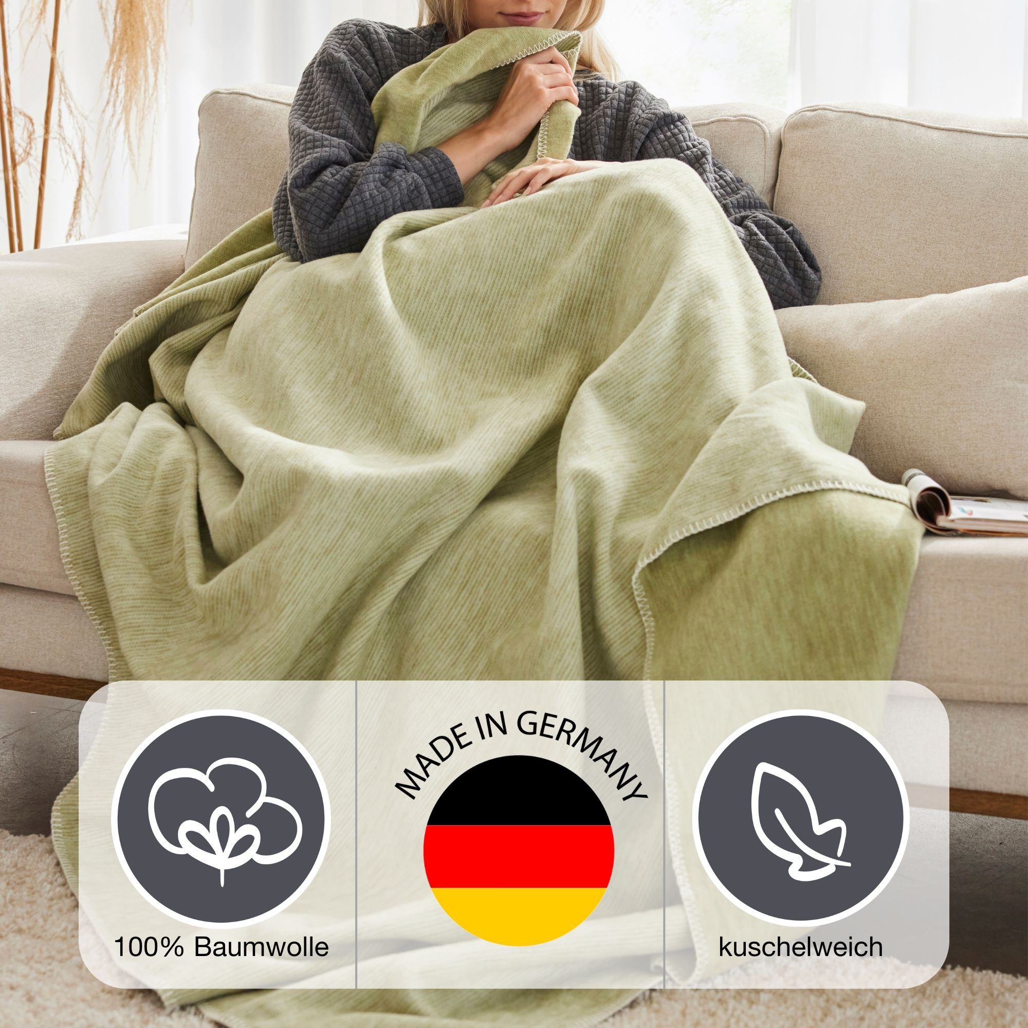 IBENA Wohndecke »Wohndecke Lausanne«, in schlichtem Melange-Look günstig online kaufen