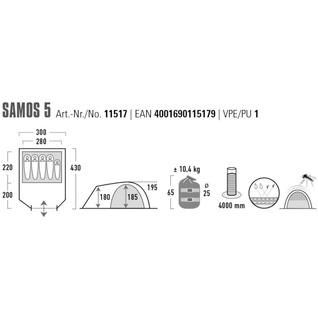 High Peak Kuppelzelt »Samos 5«, 5 Personen