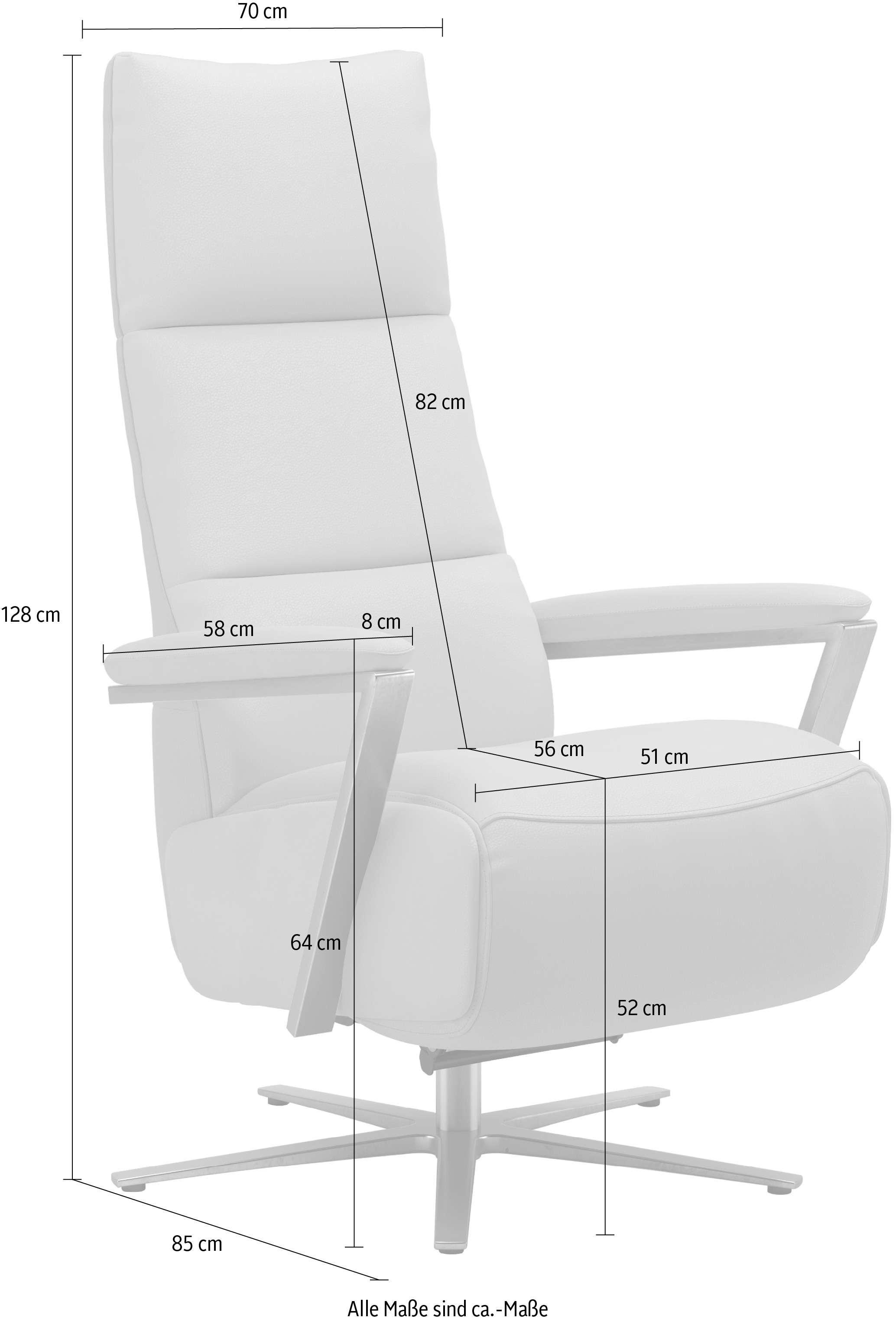 sit&more TV-Sessel »Vario Comfort, inkl. Kopfteilverstellung & 360 Grad Drehfunktion«, mit Gasdruck, Höhe der Armlehnen 64cm
