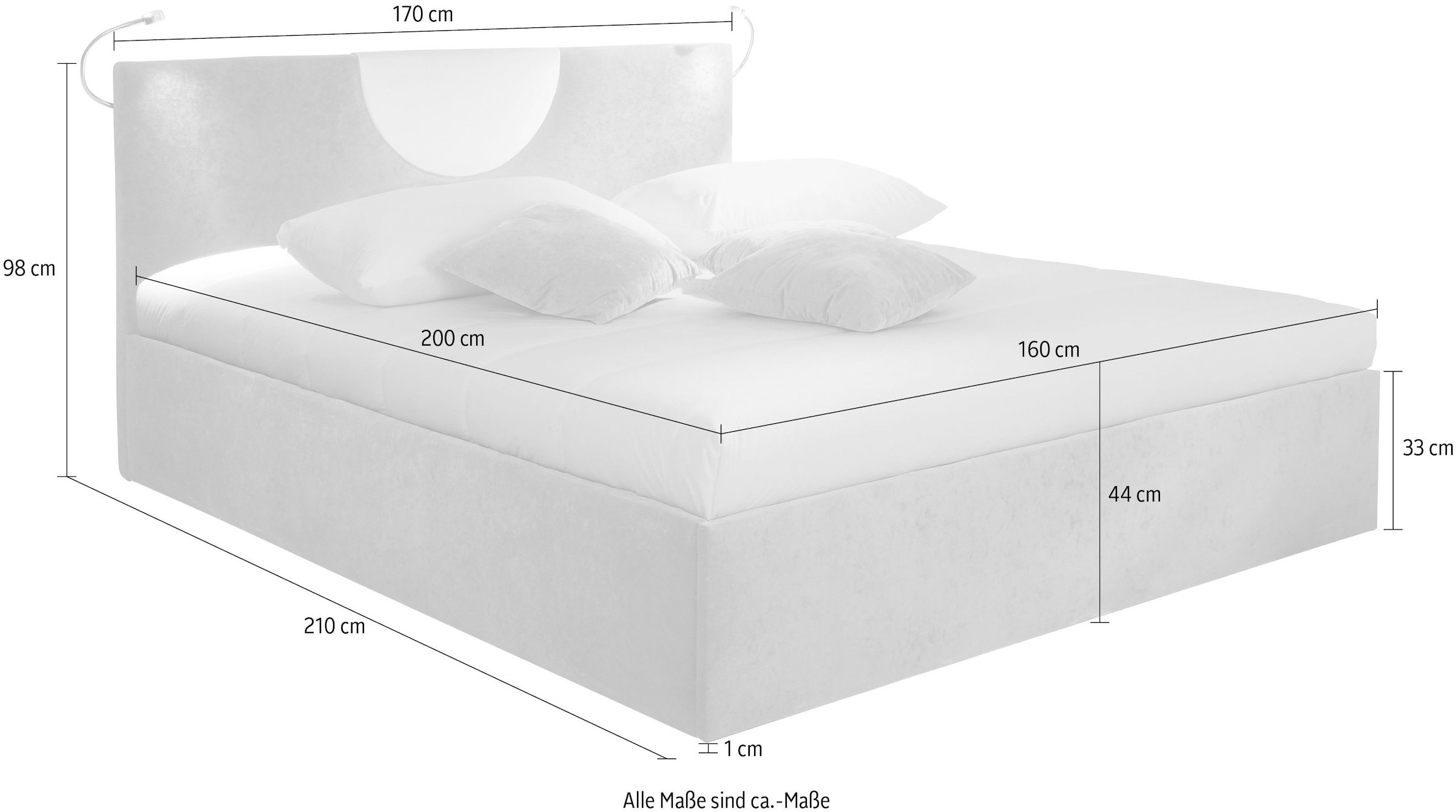 Westfalia Schlafkomfort Bett »Pisa in verschiedenen Härtegraden und Größen« wahlweise mit oder ohne Bettkasten