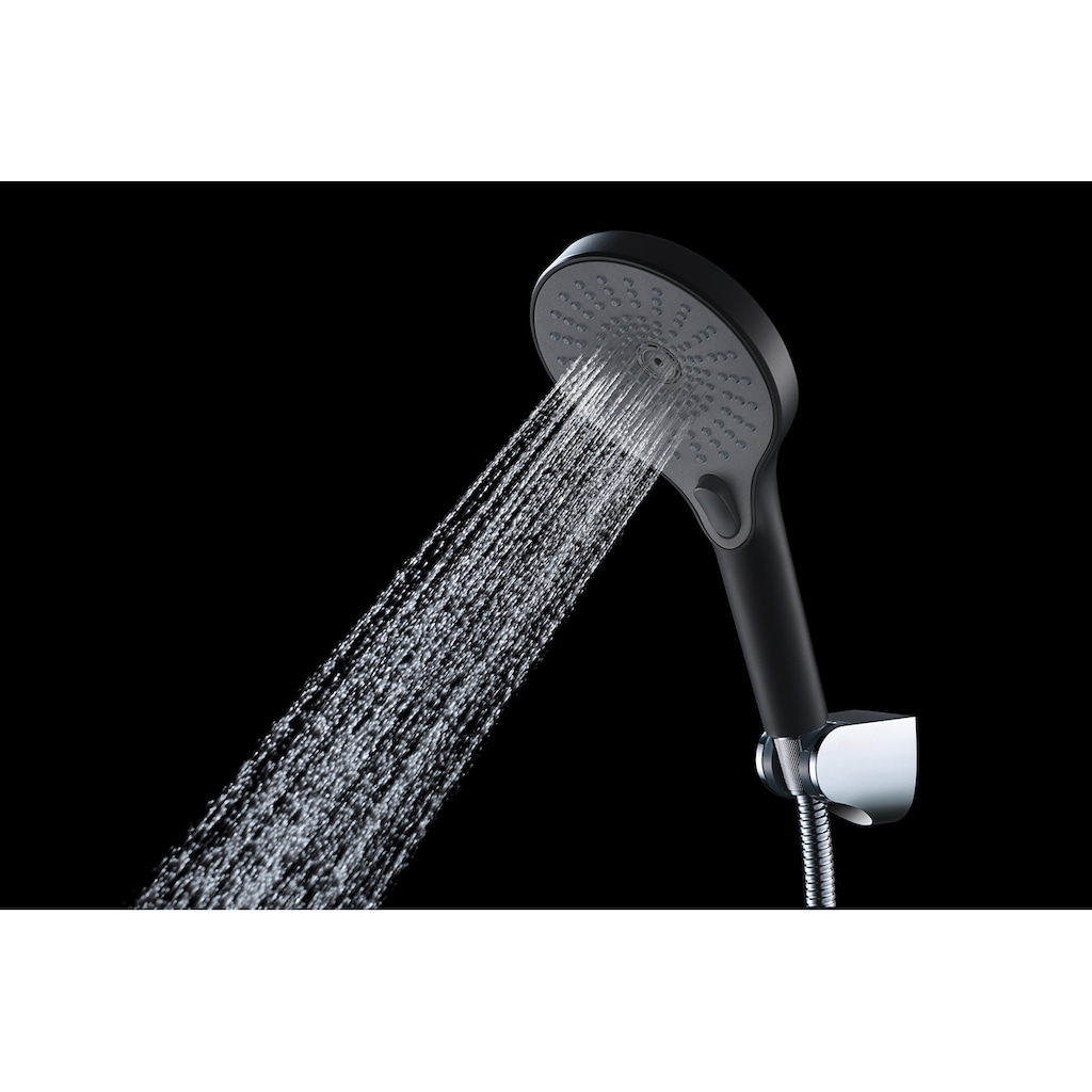 WENKO Handbrause »Ultimate Shower«, (1 tlg.), Schwarz/Grau, Ø 13 cm