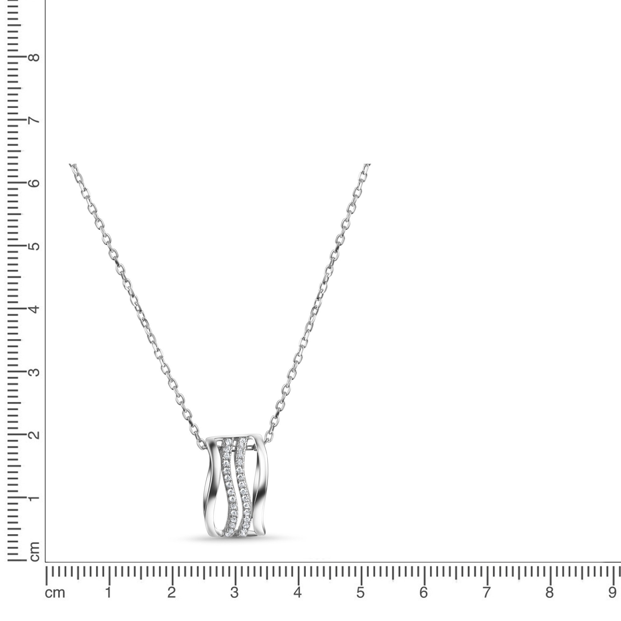 Vivance Kette mit Anhänger »925 Sterling Silber rhodiniert 30 Zirkonia«