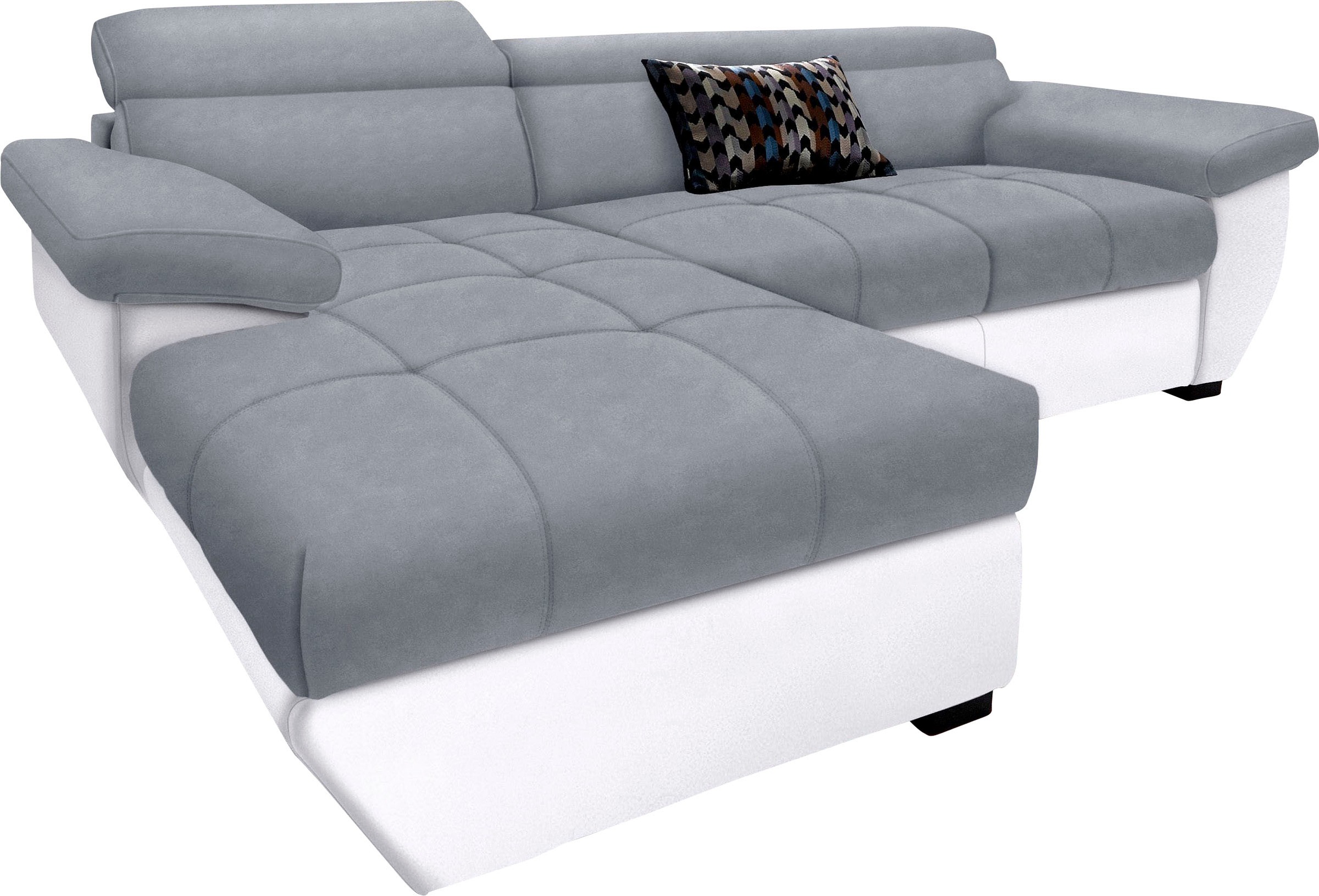 COTTA Polstergarnitur »Speedway L-Form«, (Set), Set bestehend aus: Ecksofa mit Kopfteilverstellung & Hocker