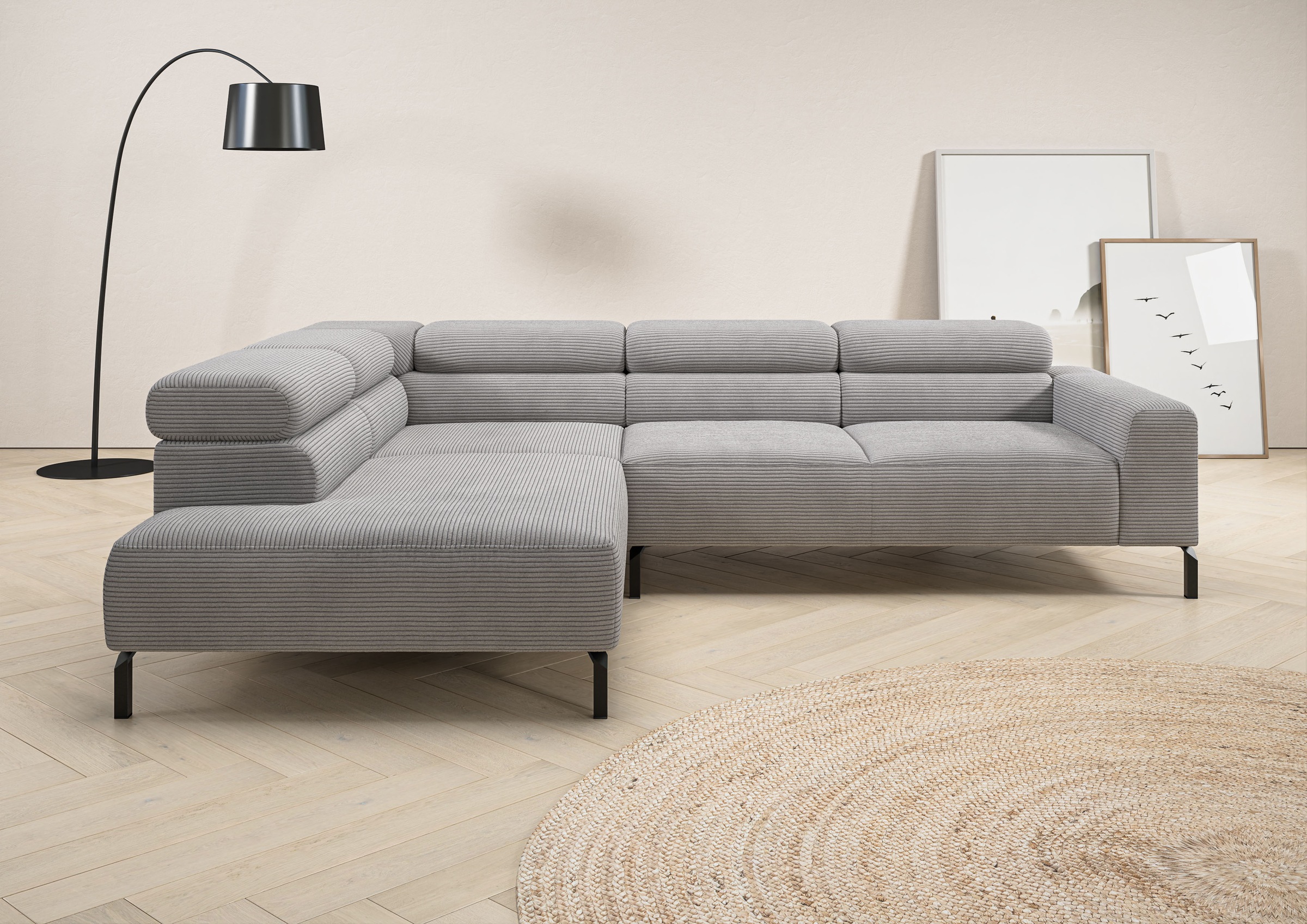 Places of Style Ecksofa »Antonelli, L-Form, inkl. Kopfteilverstellung, Brei günstig online kaufen