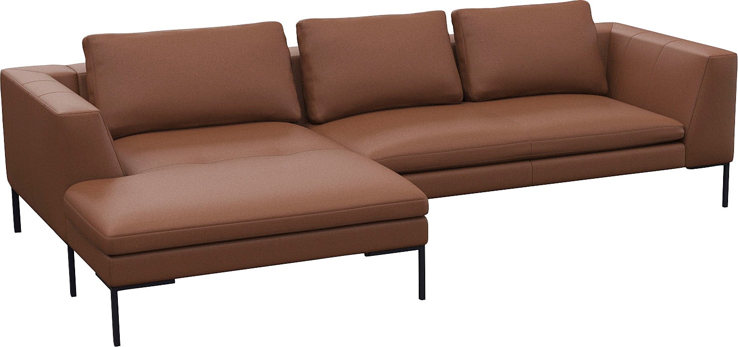 FLEXLUX Ecksofa »Loano, toller Sitzkomfort, L-Form«, modernes Sofa, frei im Raum stellbar, lose Kissen, Kaltschaum im Sitz