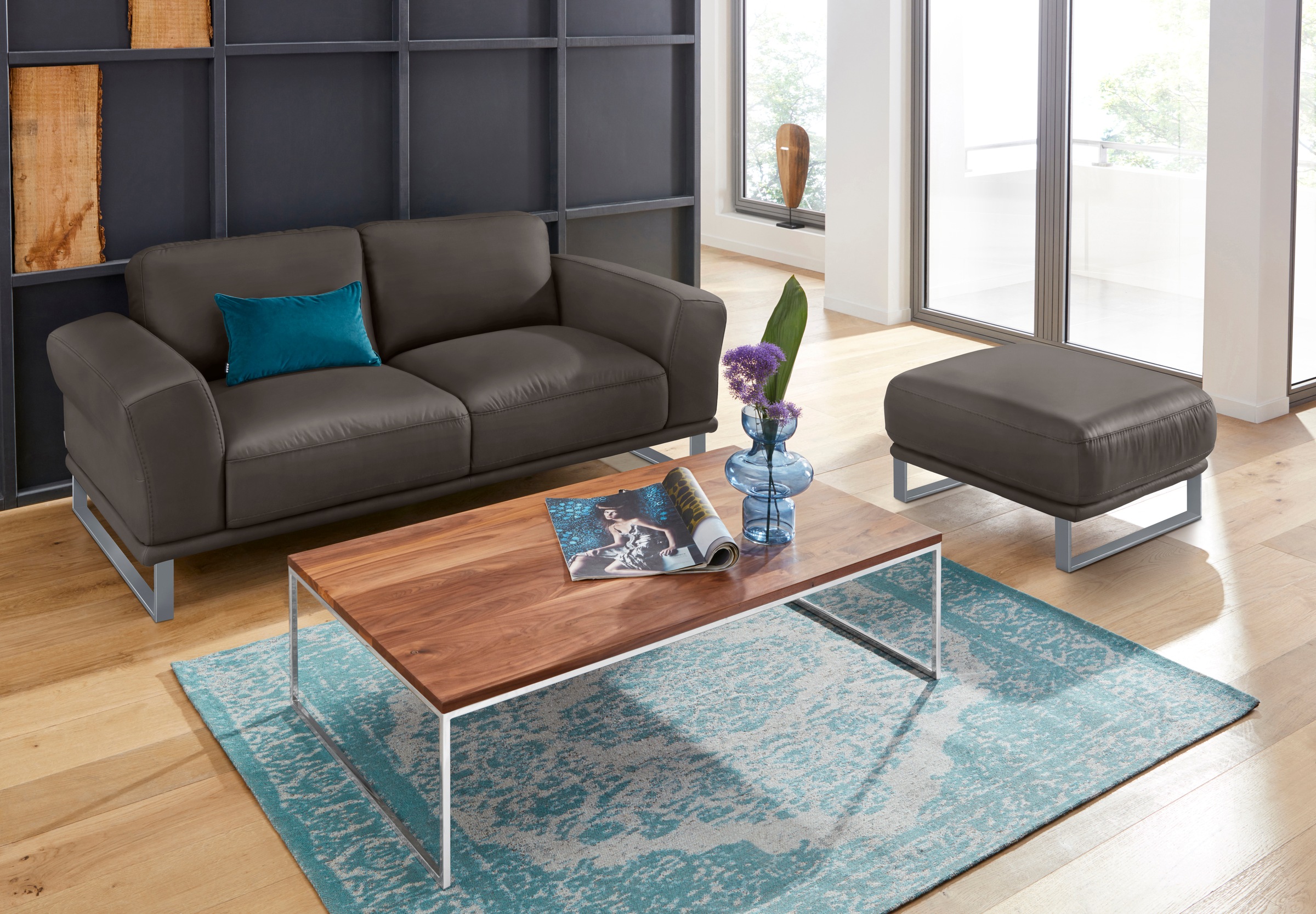 W.SCHILLIG 2-Sitzer »montanaa«, mit Metallkufen in Silber matt, Breite 192 cm