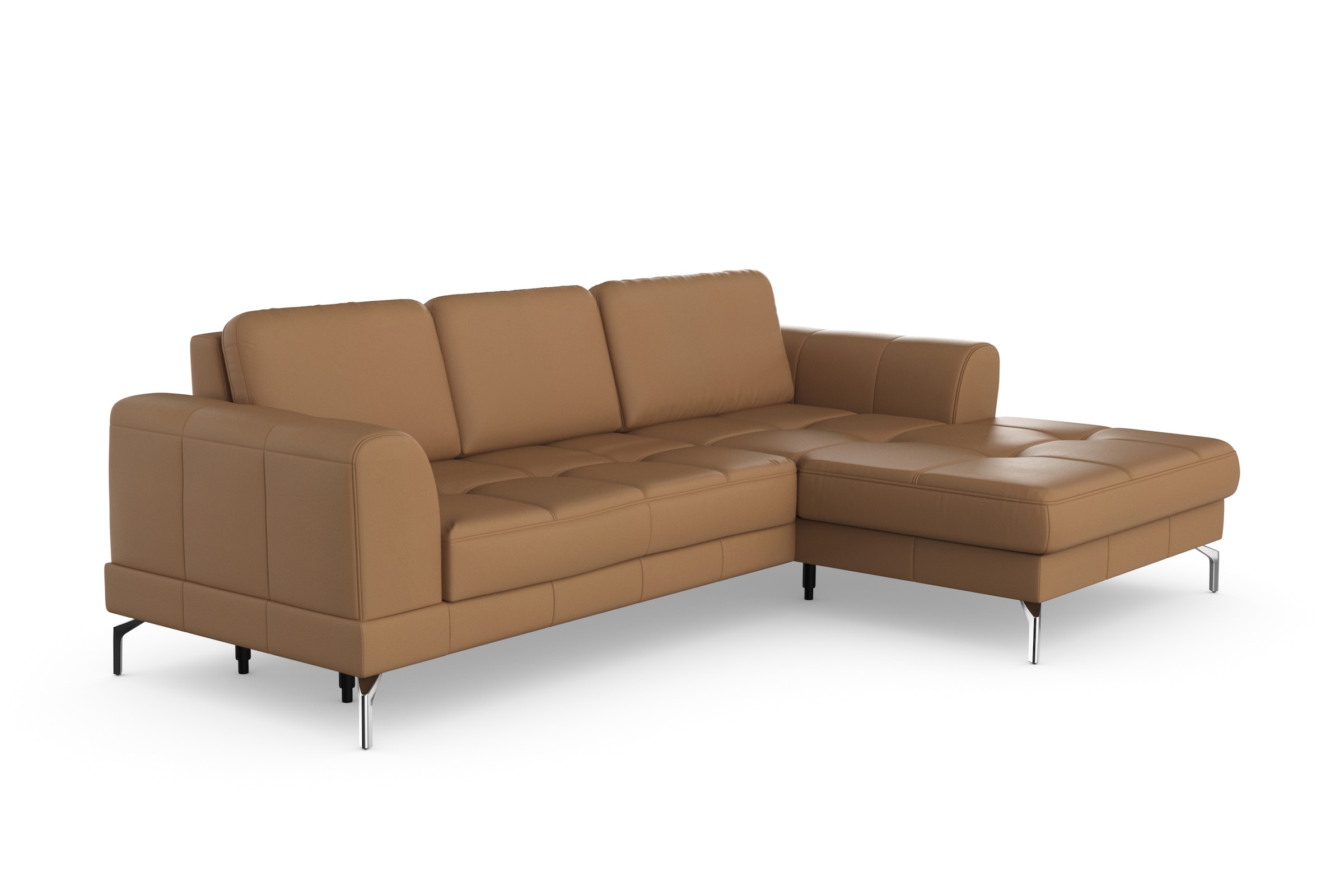 sit&more Ecksofa »Bendigo L-Form«, inklusive Sitztiefenverstellung, Bodenfreiheit 15 cm, 2 Fußfarben