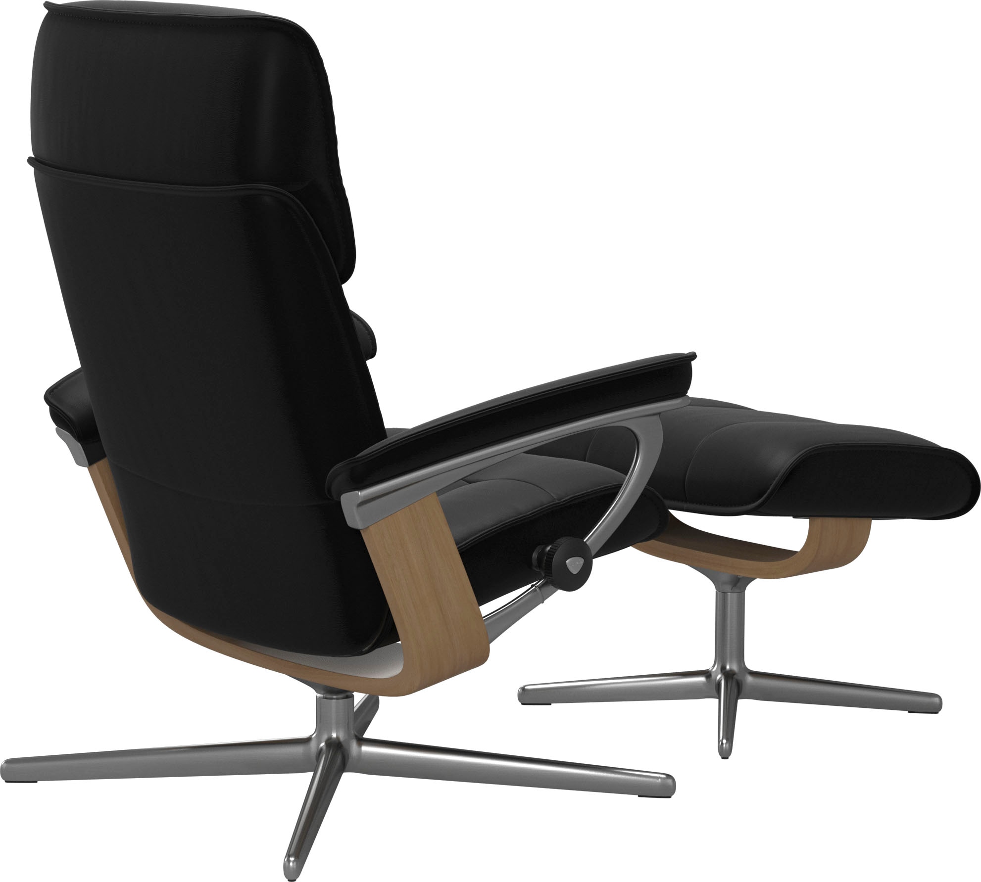 Stressless® Relaxsessel »Admiral« Set, Relaxsessel inkl. Hocker,  mit Cross Base, Größe M & L, Holzakzent Eiche