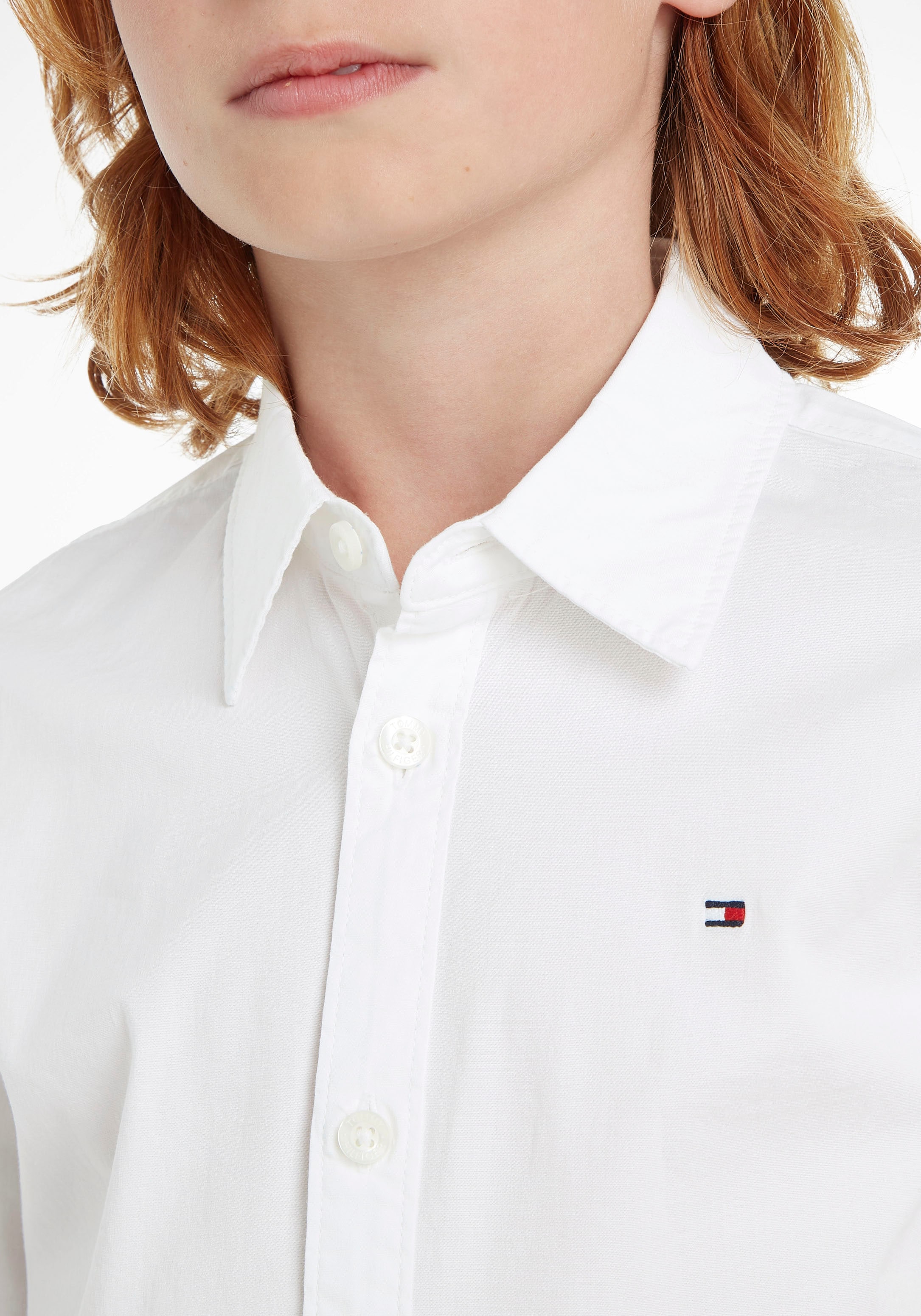 Tommy Hilfiger Langarmhemd »SOLID STRETCH POPLIN SHIRT L/S«, Kinder Kids  Junior MiniMe online bestellen | Klassische Hemden
