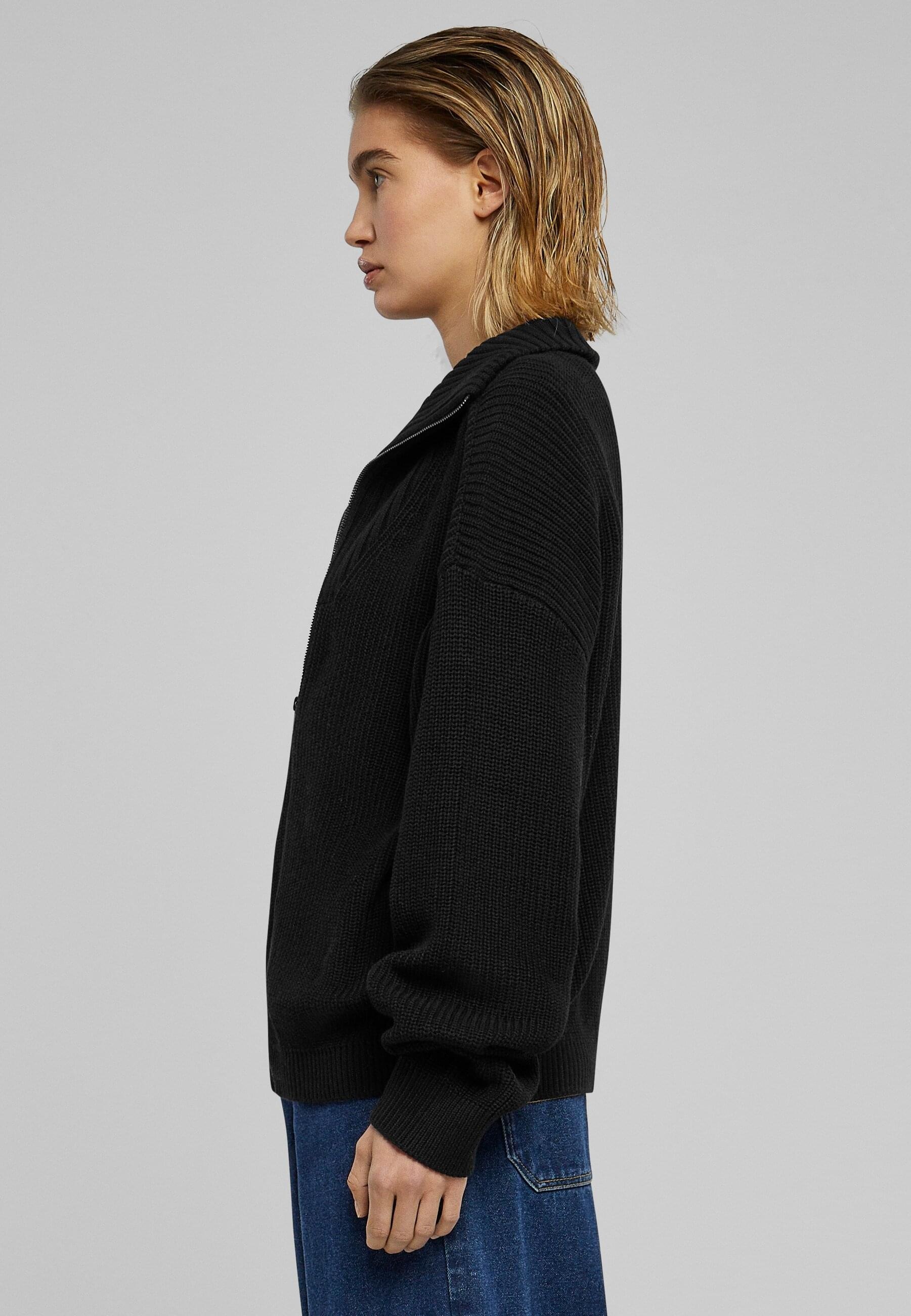 URBAN CLASSICS Strickjacke »Urban Classics Damen Ladies Knitted Zip Cardigan« 1 Stk.