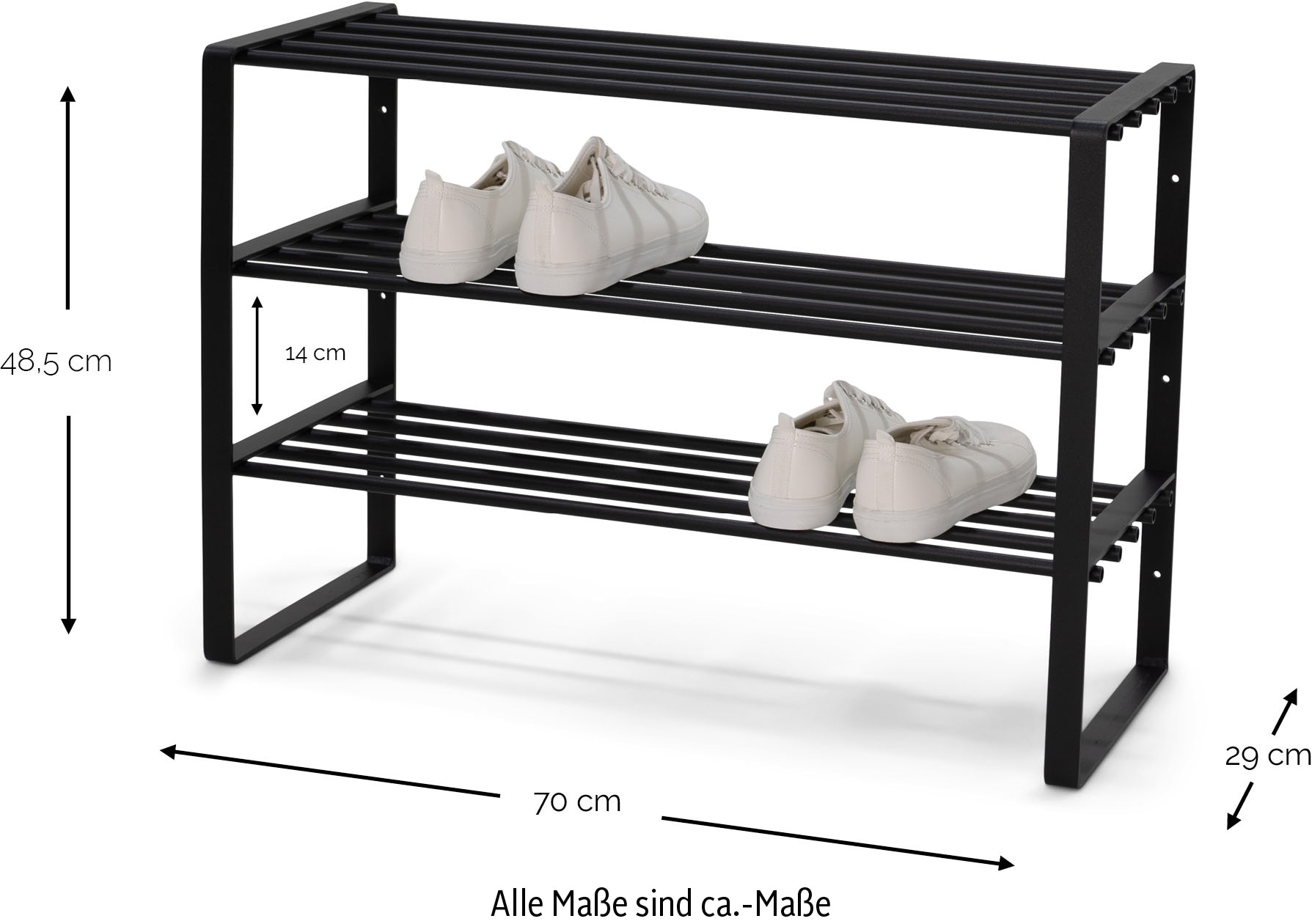 Spinder Design Schuhregal »REX SR 2 - 100 cm«, (1 St.), Regal aus Stahl, wahlweise Breite 70 cm oder 100 cm