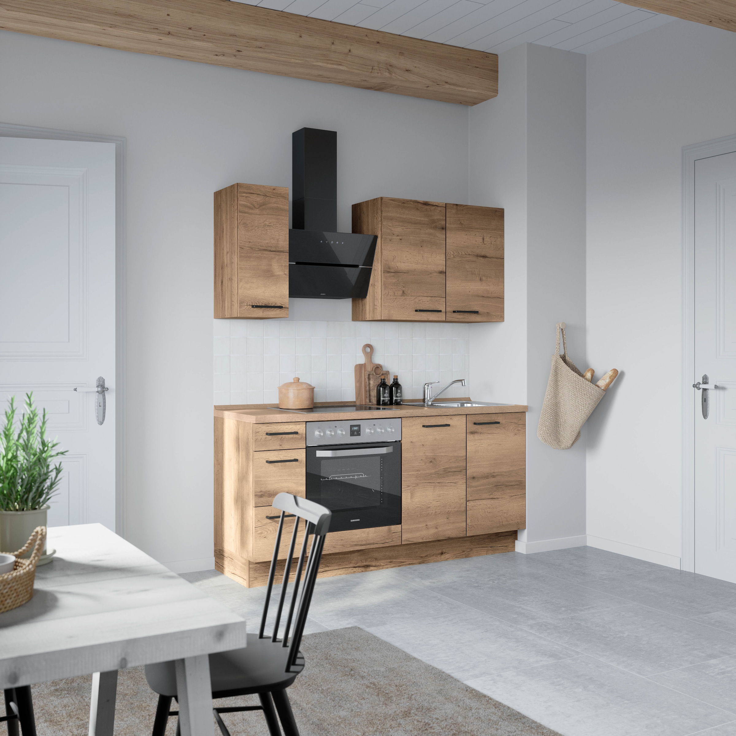 nobilia® Küchenzeile »"Structura II"«, vormontiert, Ausrichtung wählbar, Breite 180 cm, wahlw. mit E-Geräten