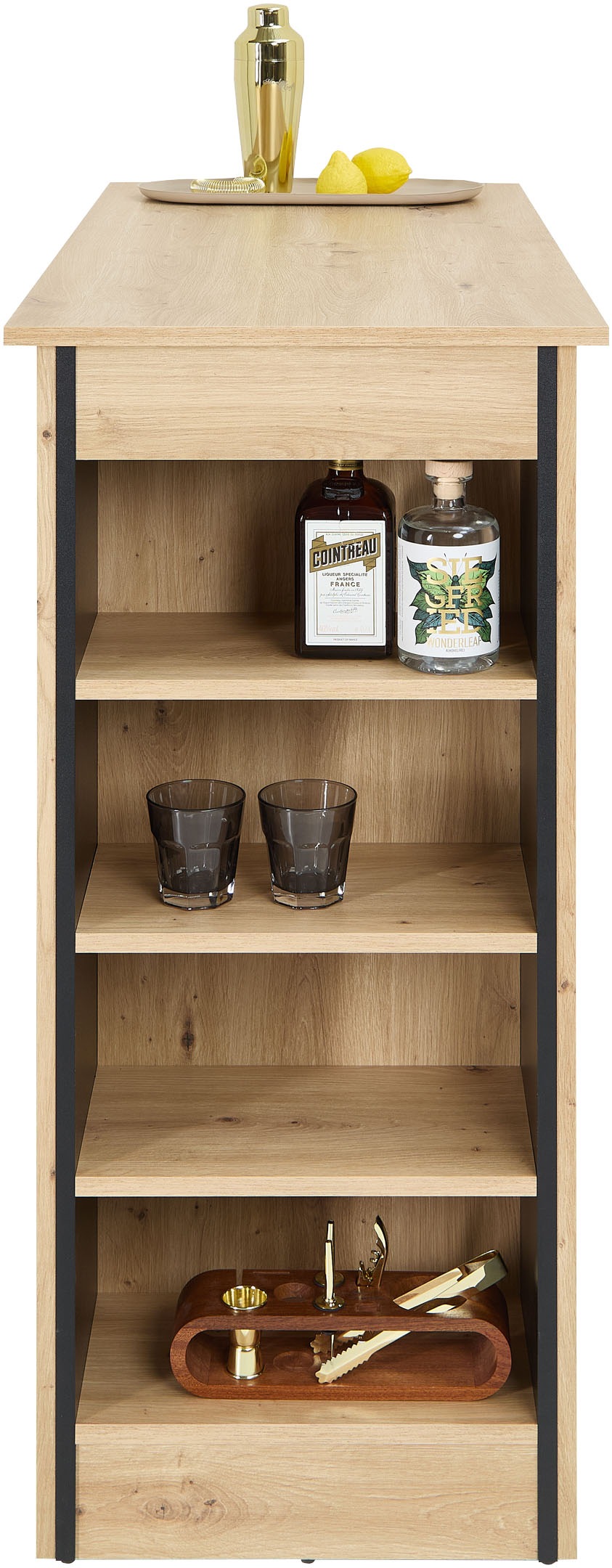 Stolkom Bartisch »Mojito B/H/T 115x103x50 cm« 1 Stk. tlg. Beidseitig montierbar, 4 offene Fächer