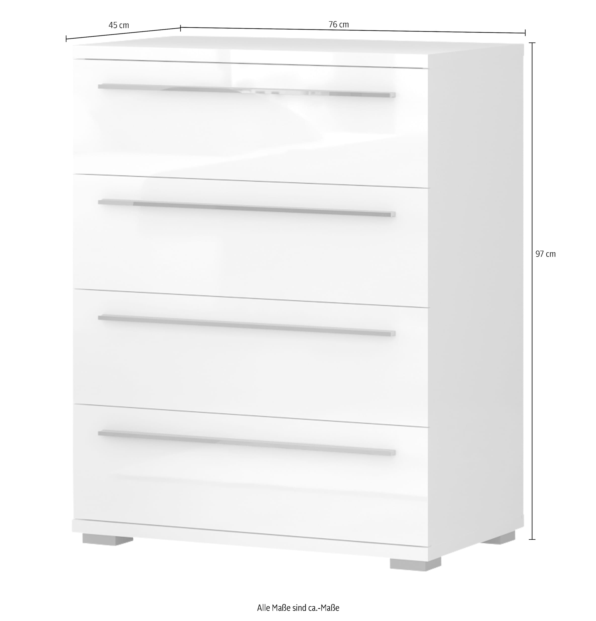 Places of Style Schubkastenkommode »Piano, mit 4 oder 5 Schubladen, FSC-zertifizierter Holzwerkstoff«, UV lackiert hochglänzend,Soft-Close Funktion, in 2 Breiten und 2 Höhen