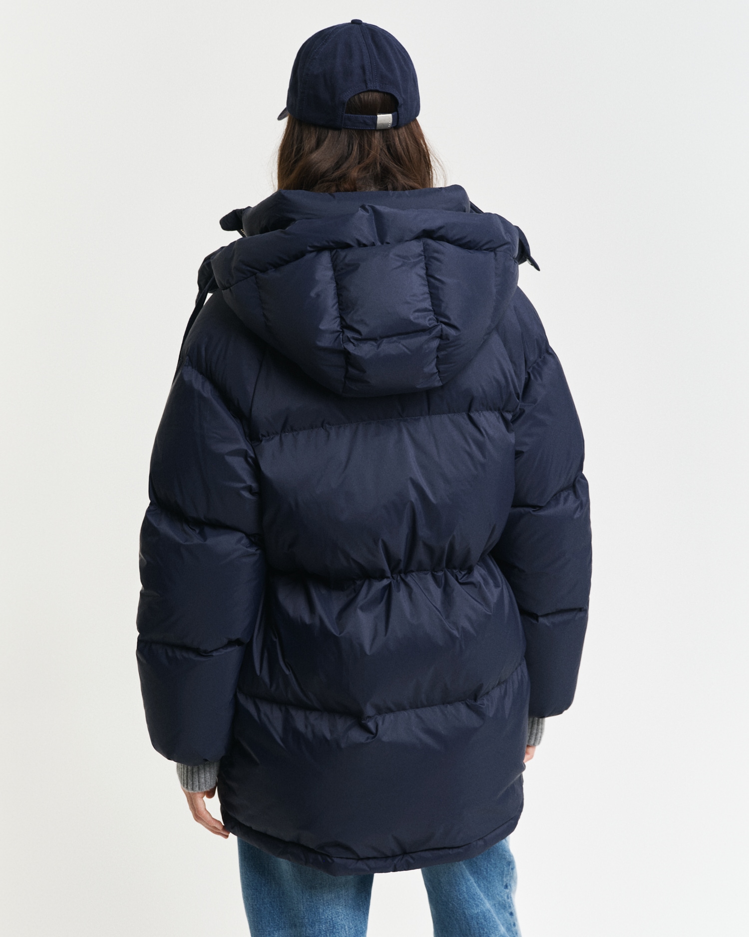 Gant Steppjacke »MID LENGTH DOWN JACKET«, mit Kapuze, mit 2-Wege-Reißverschluss