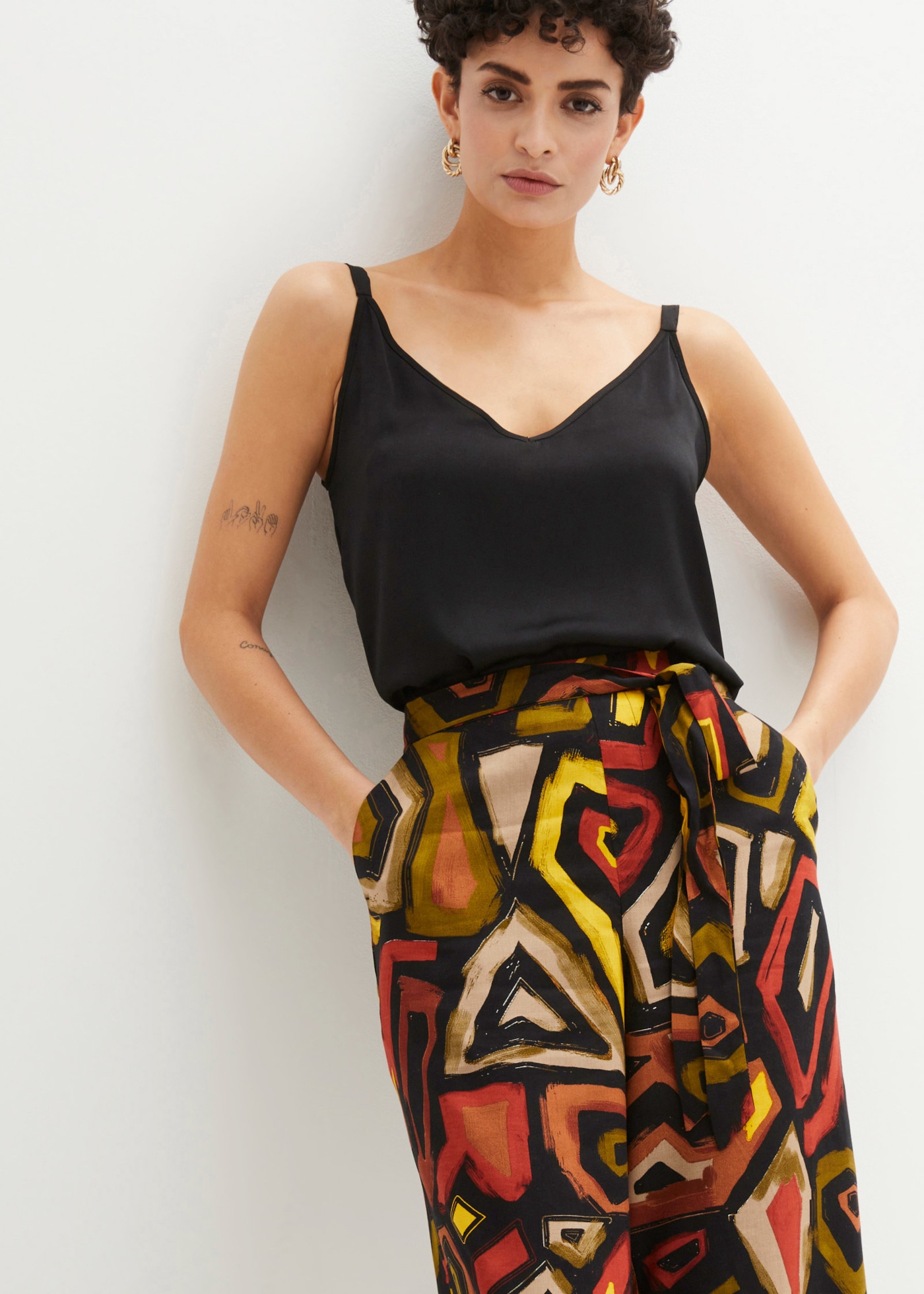 bonprix Culotte  Loose Fit, leichtes Viskosematerial, mit auffallendem Muster